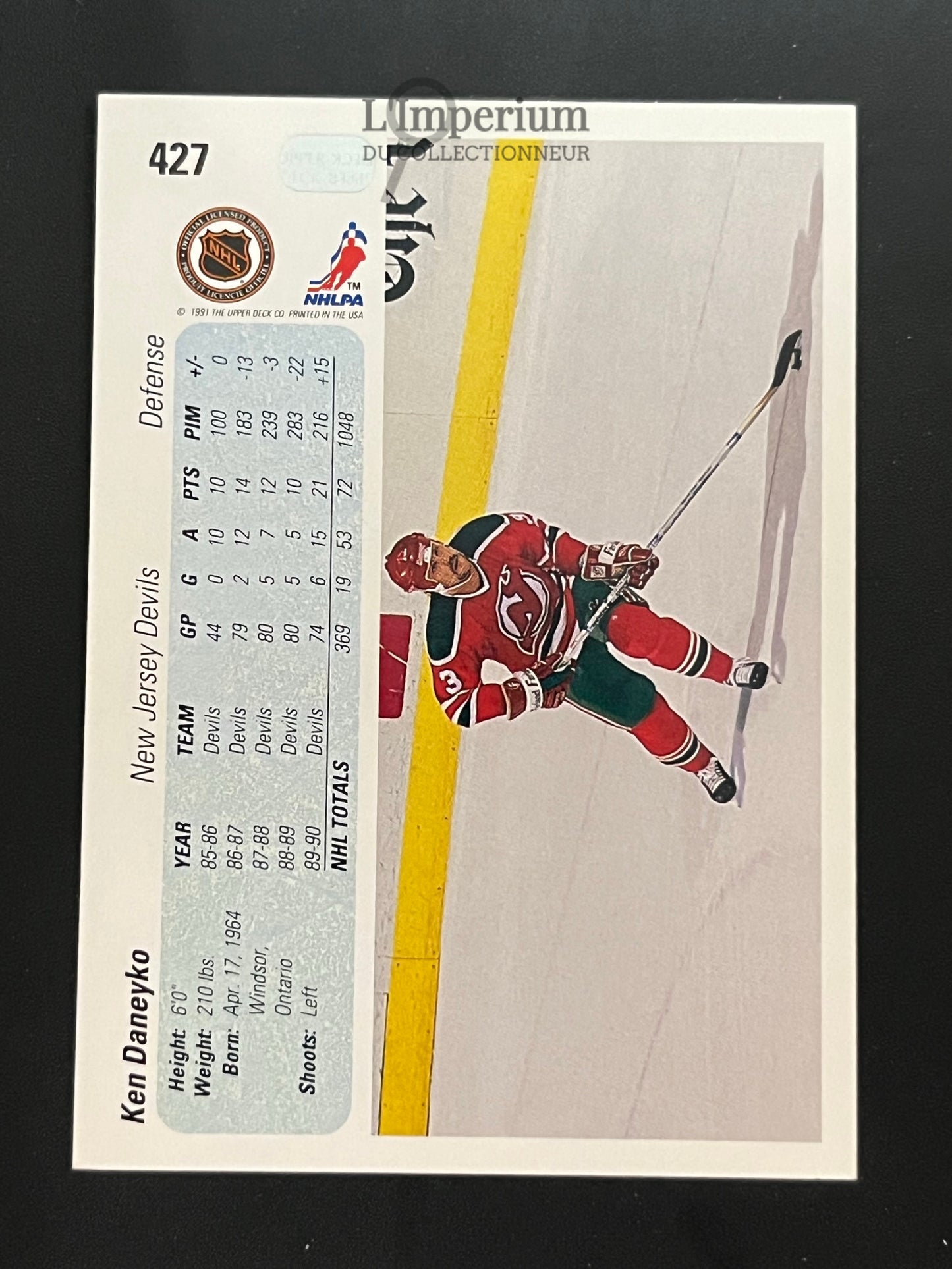 427. Ken Daneyko Upper Deck 1990-91 Hockey Card