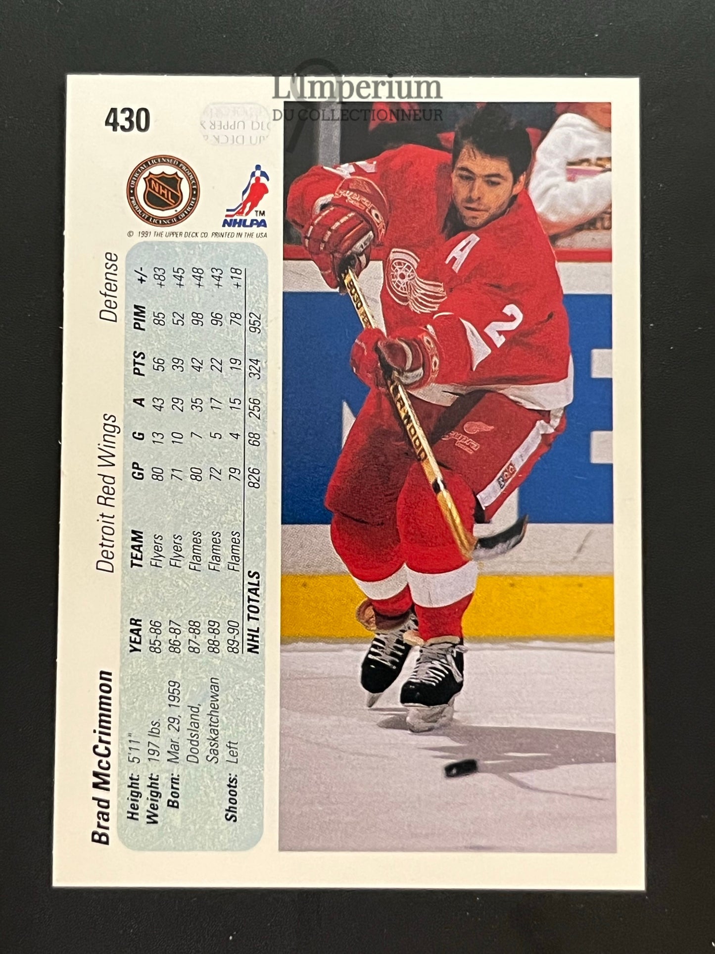 430. Brad McCrimmon Upper Deck 1990-91 Hockey Card