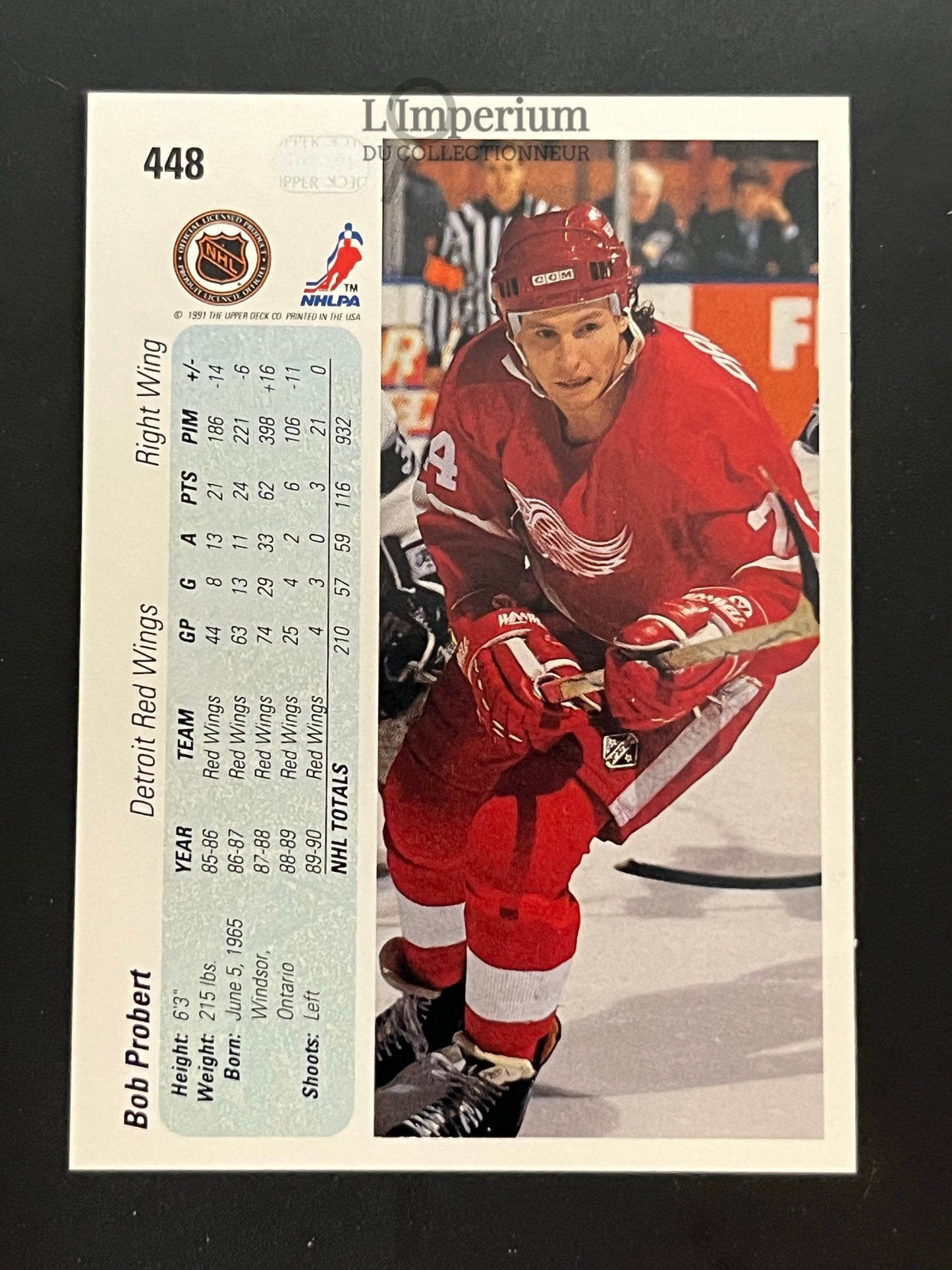 448. Bob Probert Upper Deck 1990-91 Hockey Card