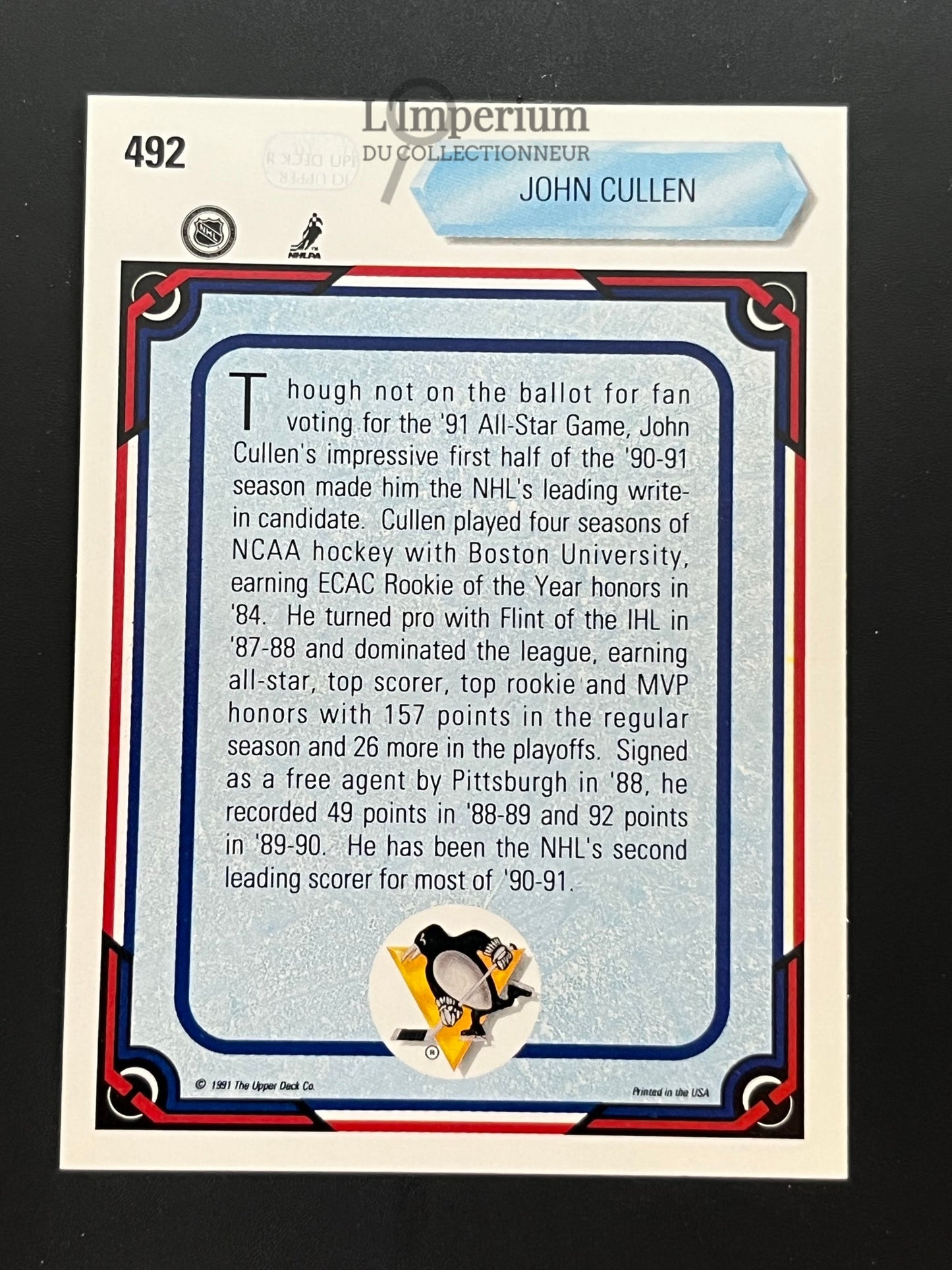492. John Cullen AS Upper Deck 1990-91 Hockey Card