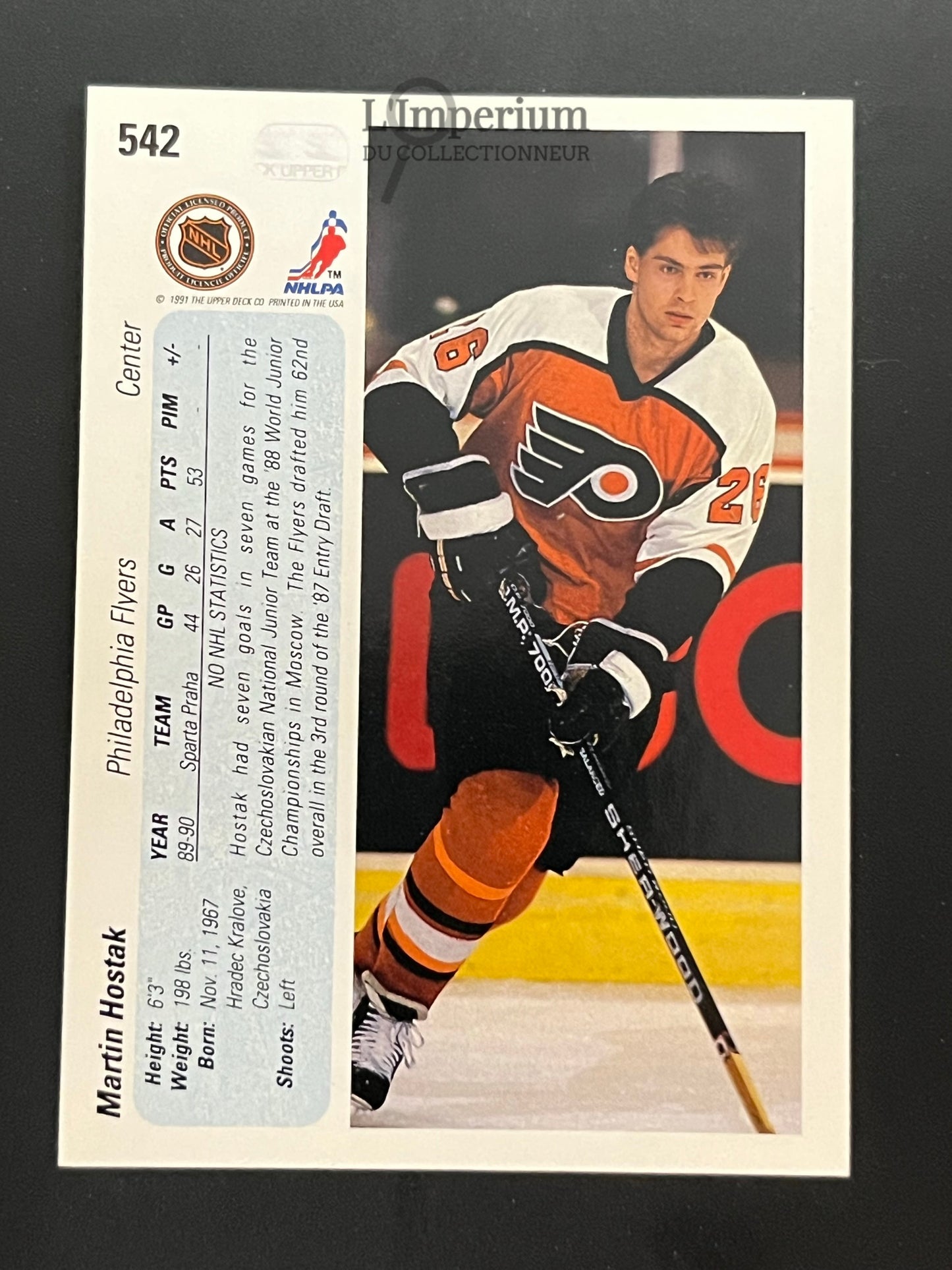 542. Martin Hostak RC Upper Deck 1990-91 Hockey Card