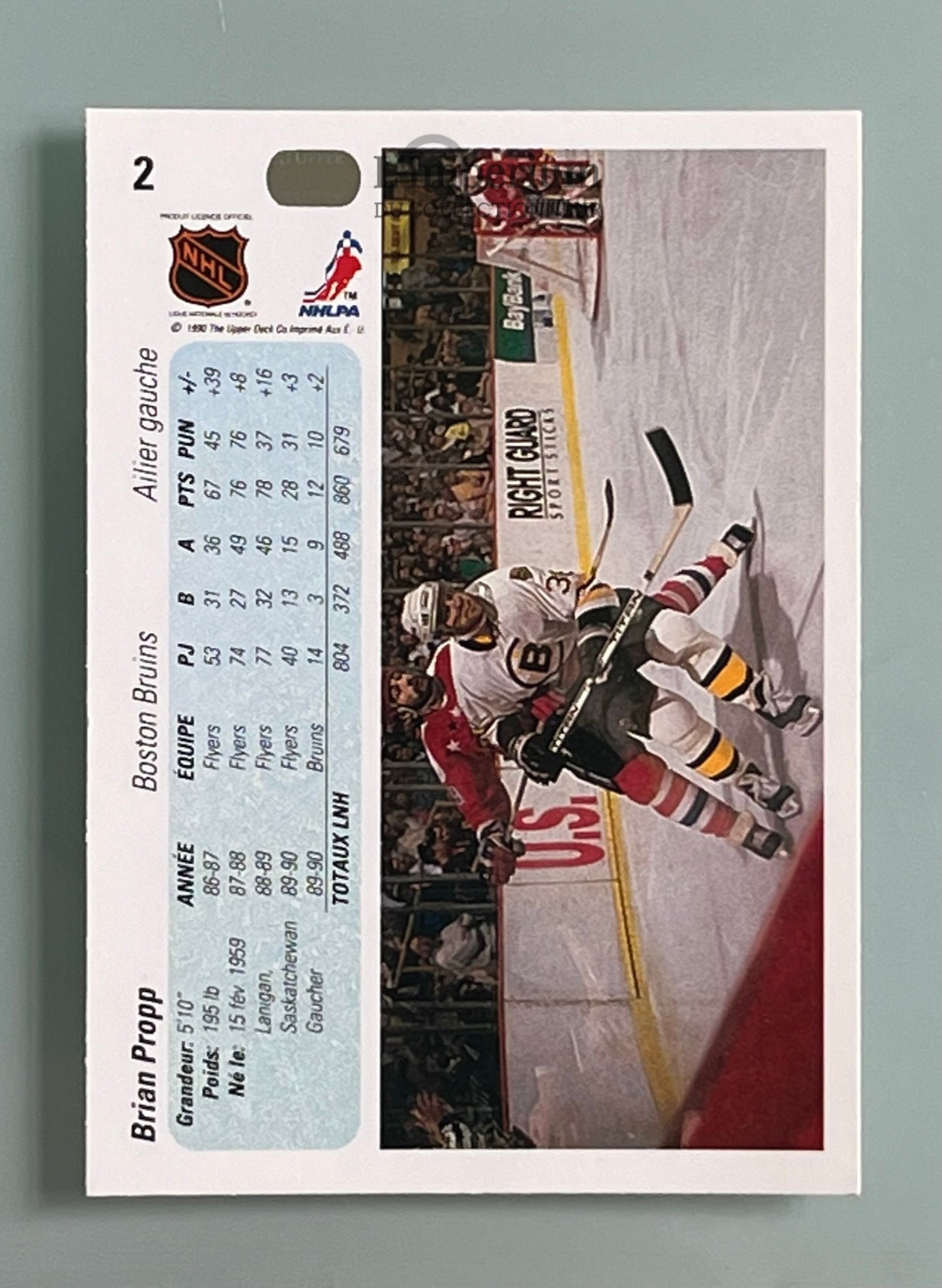 2. Brian Propp Upper Deck 1990-91 French Hockey Card