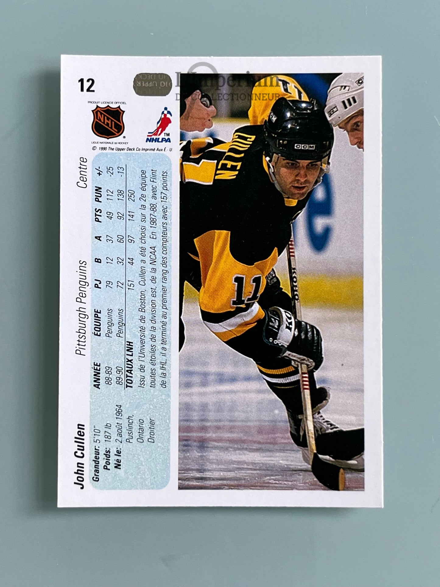 12. John Cullen Upper Deck 1990-91 French Hockey Card