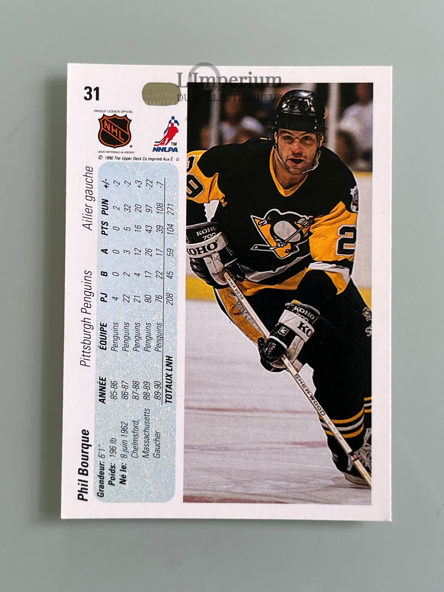 31. Phil Bourque Upper Deck 1990-91 French Hockey Card
