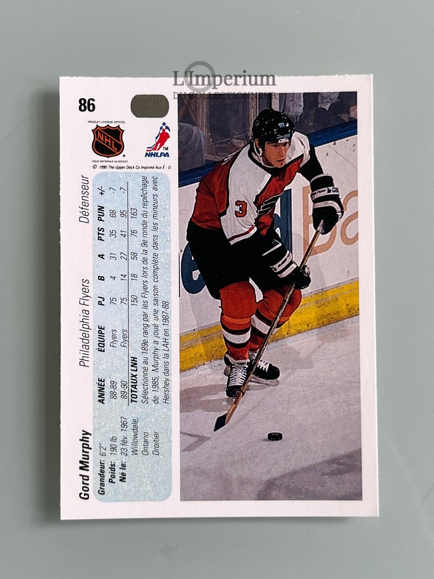 86. Gord Murphy RC Upper Deck 1990-91 French Hockey Card