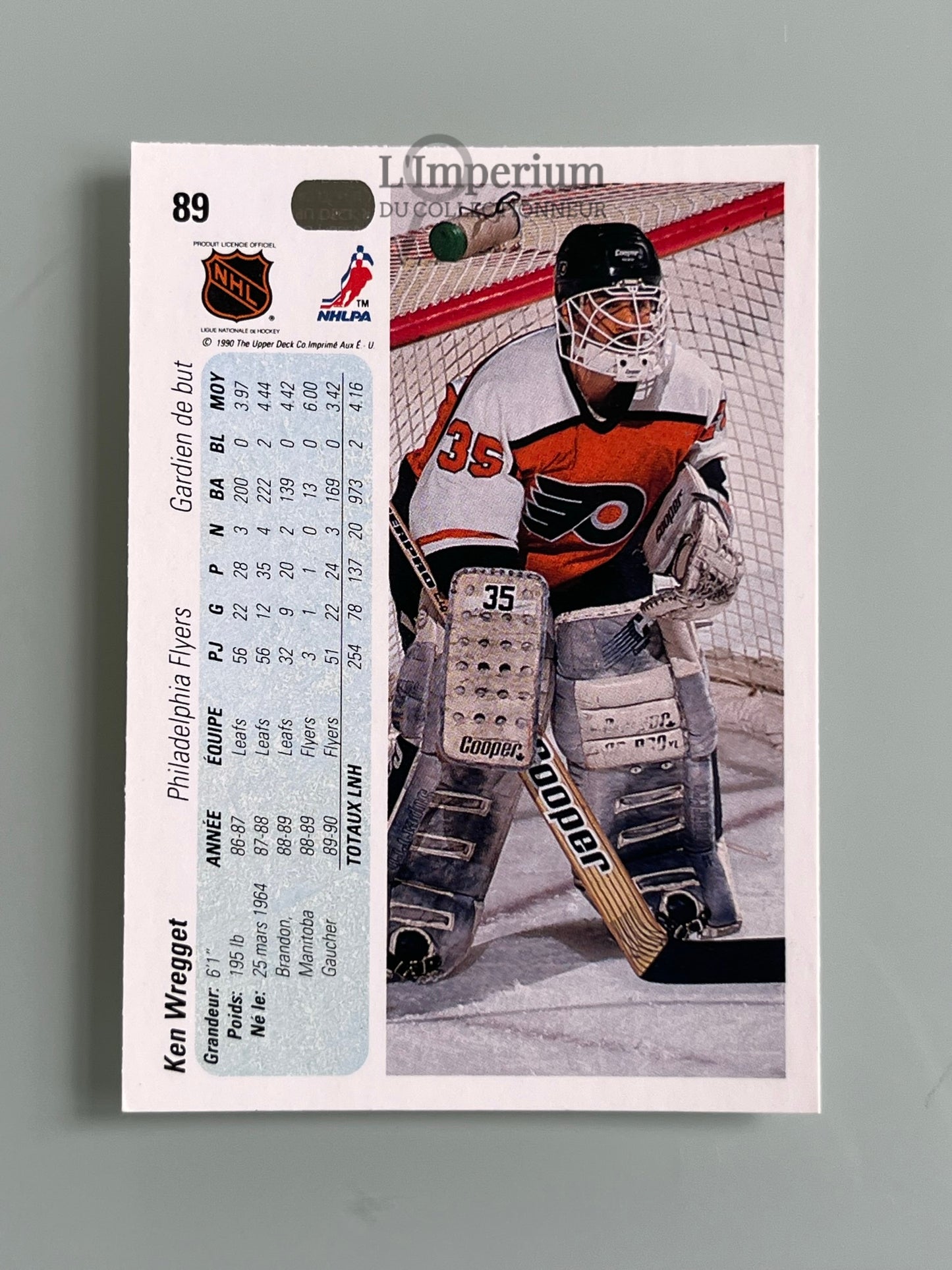 89. Ken Wregget Upper Deck 1990-91 French Hockey Card
