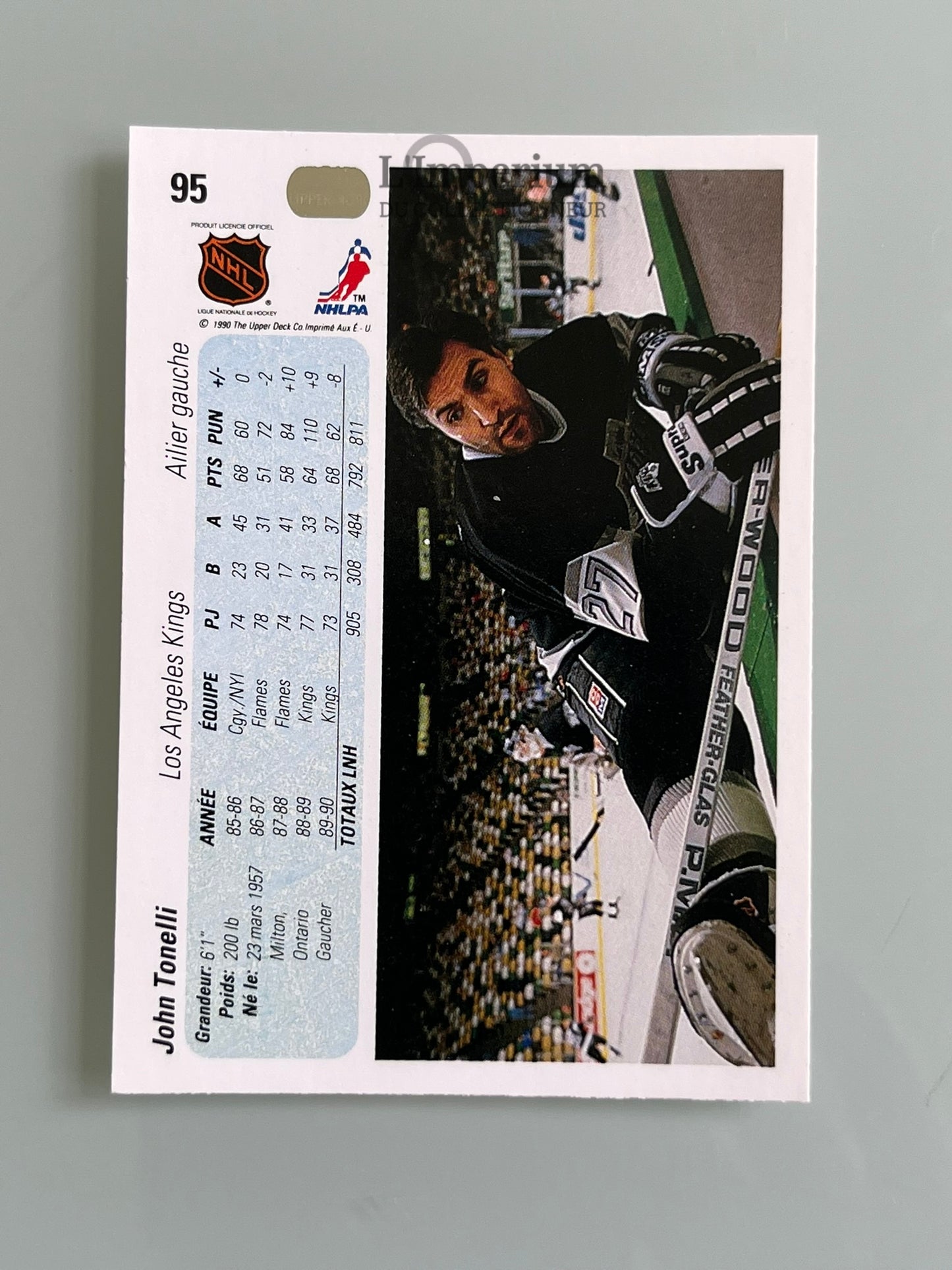 95. John Tonelli Upper Deck 1990-91 French Hockey Card
