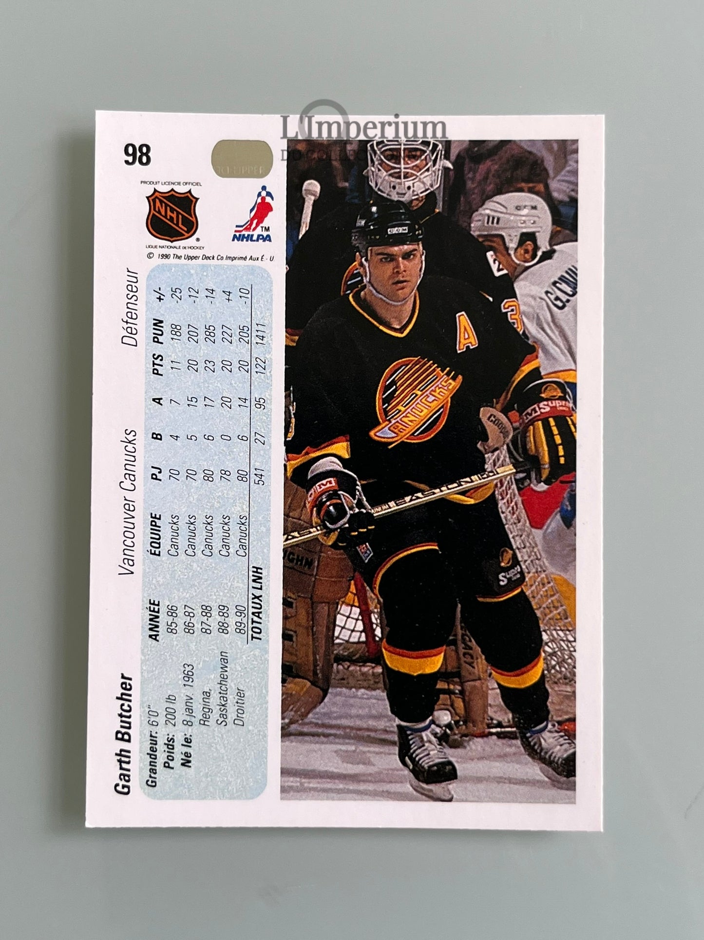 98. Garth Butcher Upper Deck 1990-91 French Hockey Card