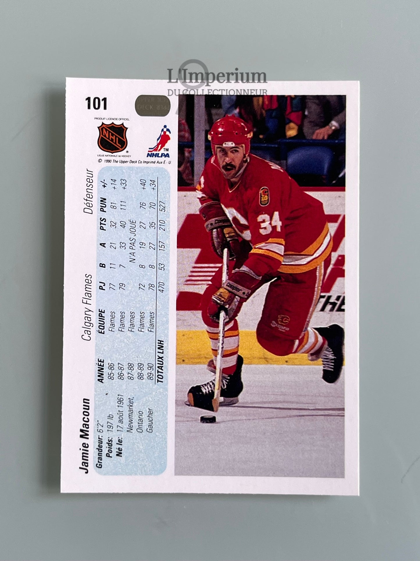 101. Jamie Macoun Upper Deck 1990-91 French Hockey Card