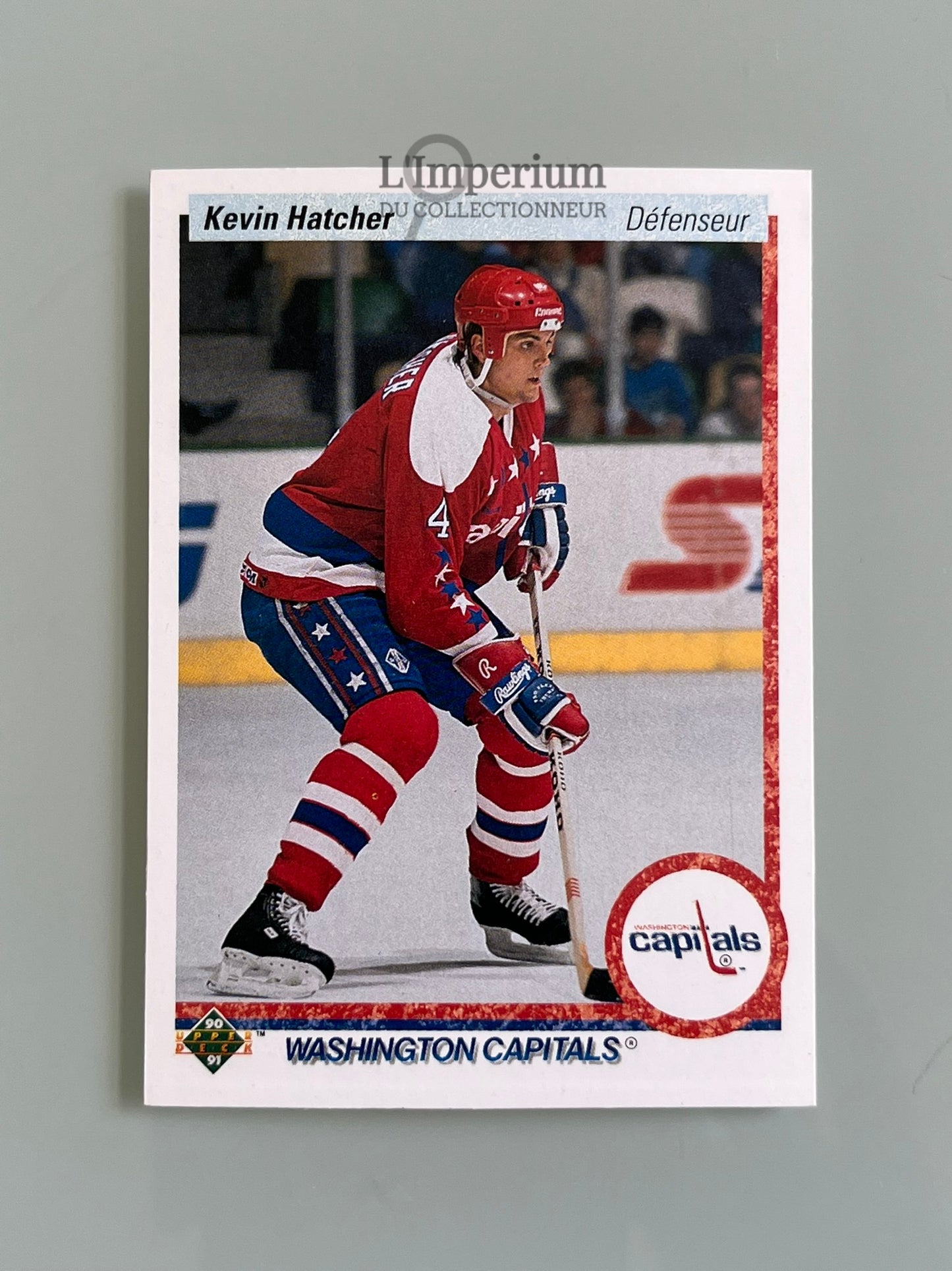 109. Kevin Hatcher Upper Deck 1990-91 French Hockey Card