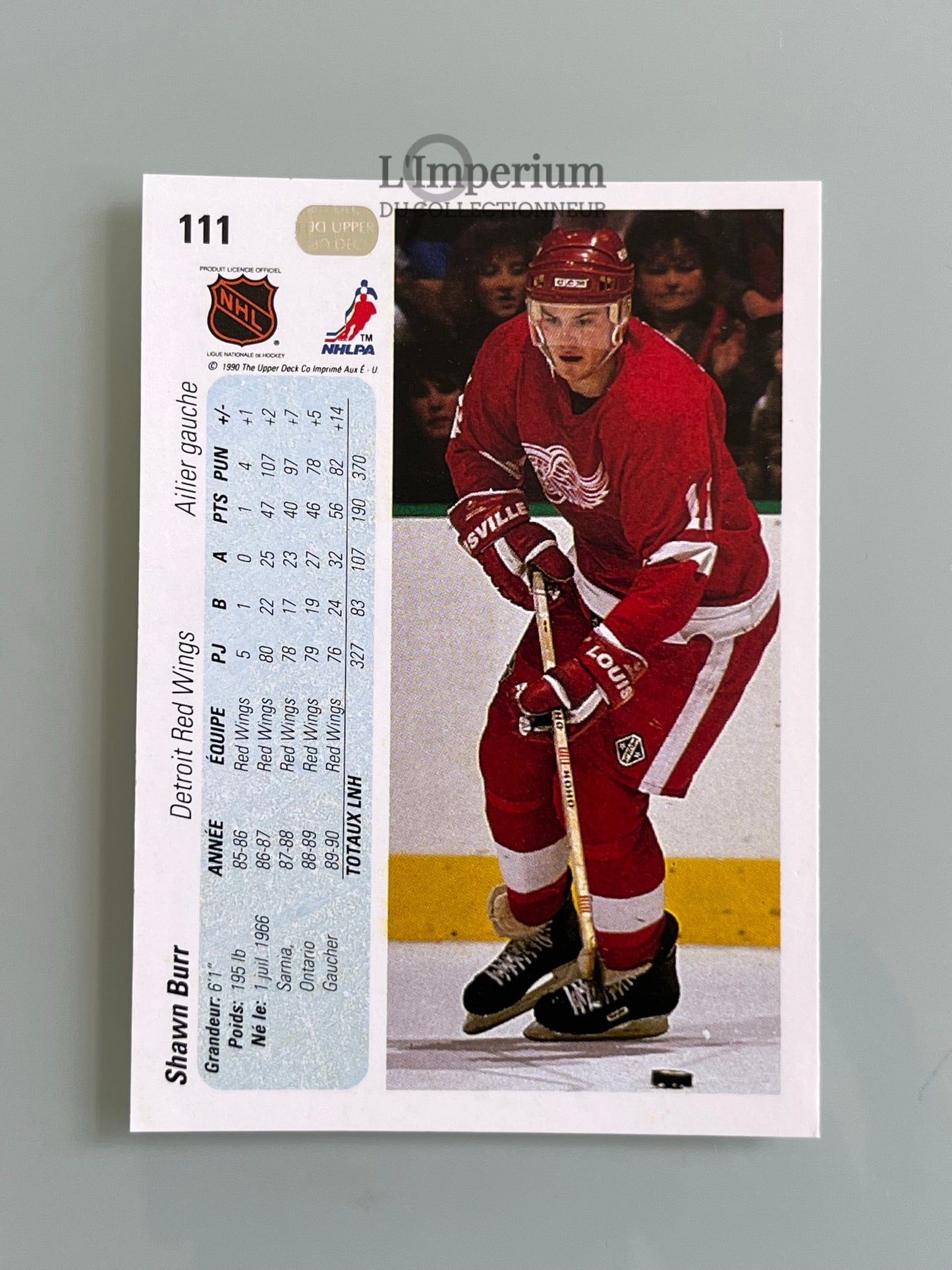 111. Shawn Burr Upper Deck 1990-91 French Hockey Card