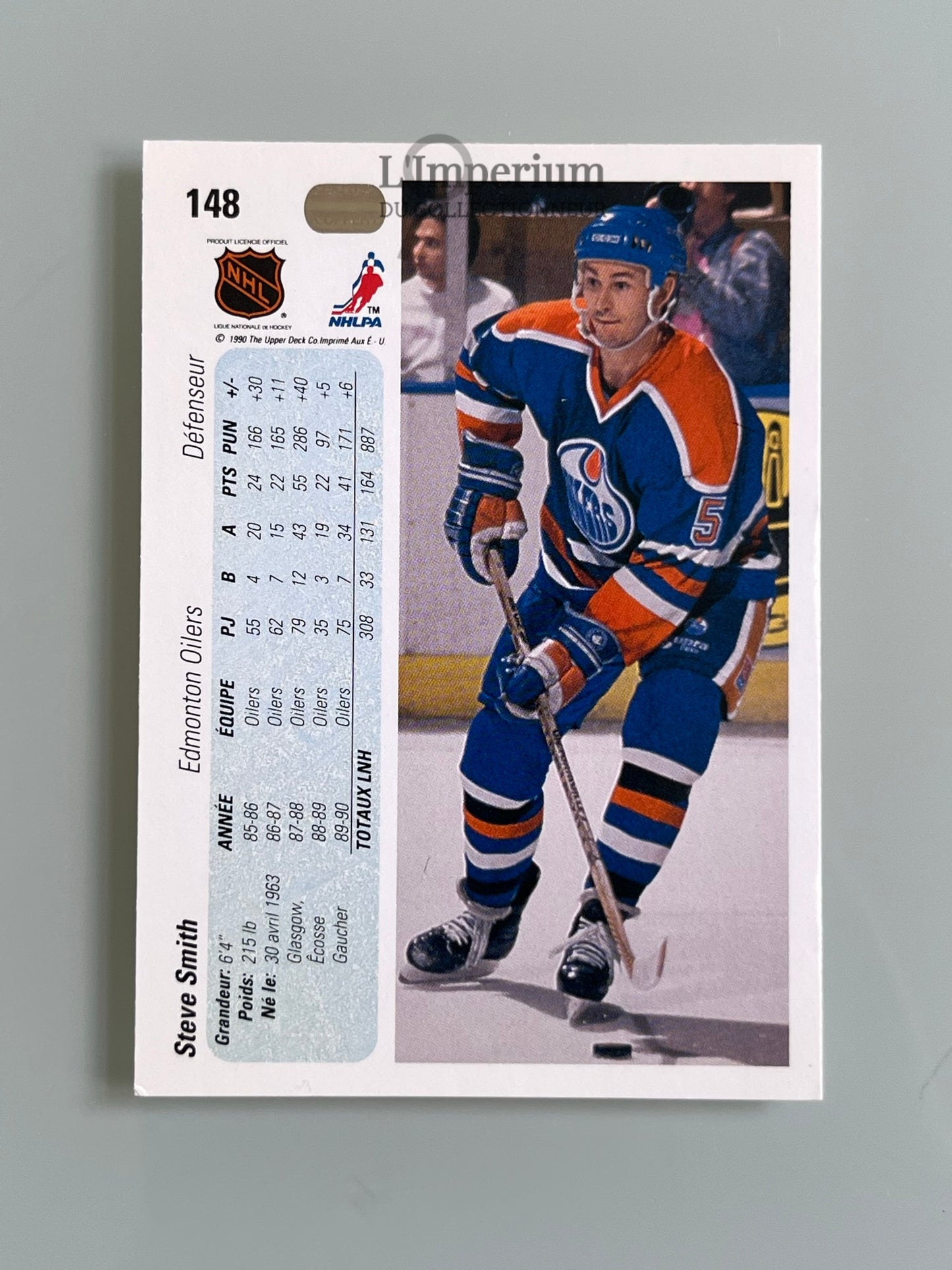 148. Steve Smith Upper Deck 1990-91 French Hockey Card