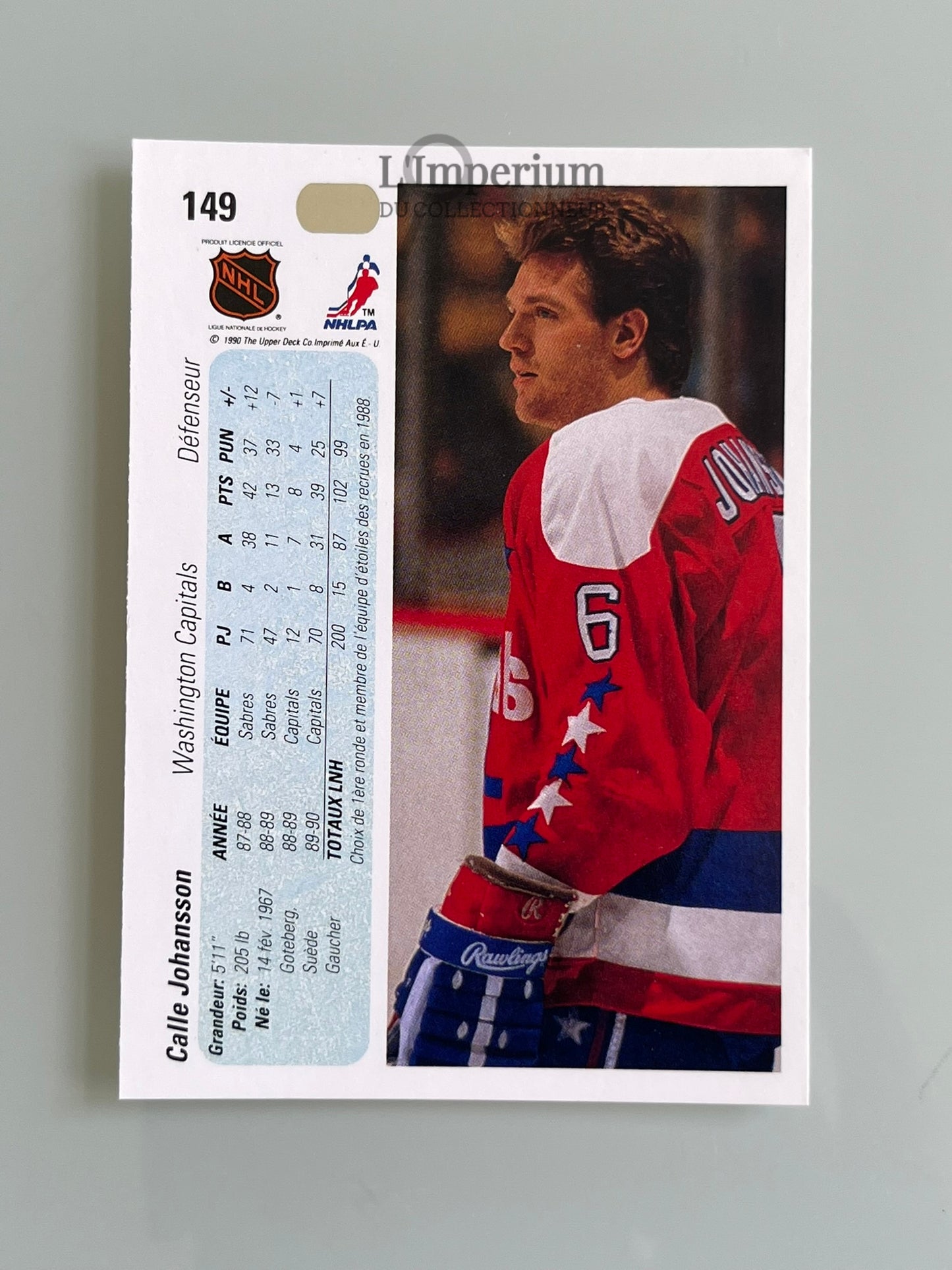 149. Calle Johansson Upper Deck 1990-91 French Hockey Card