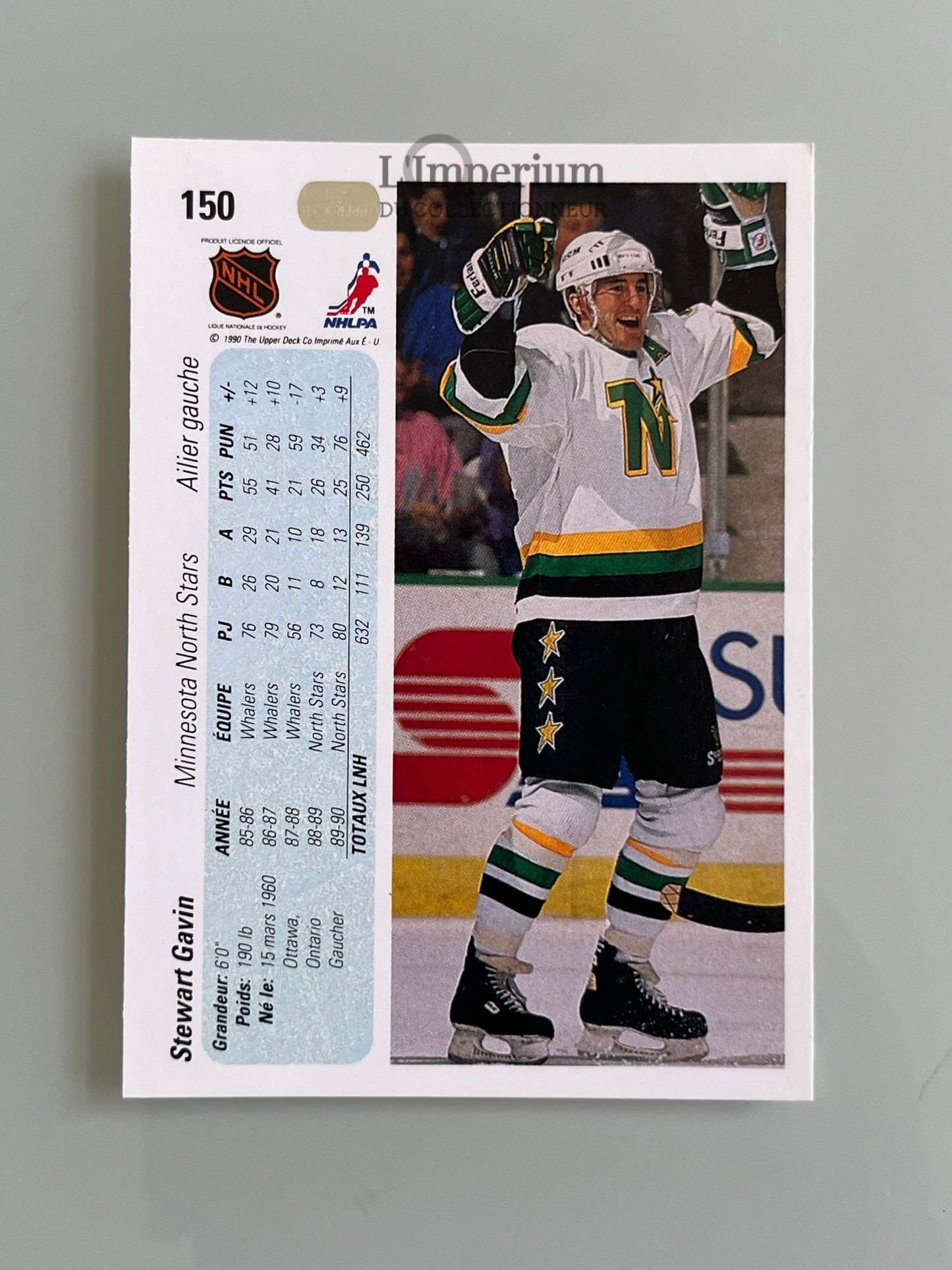 150. Stewart Gavin Upper Deck 1990-91 French Hockey Card