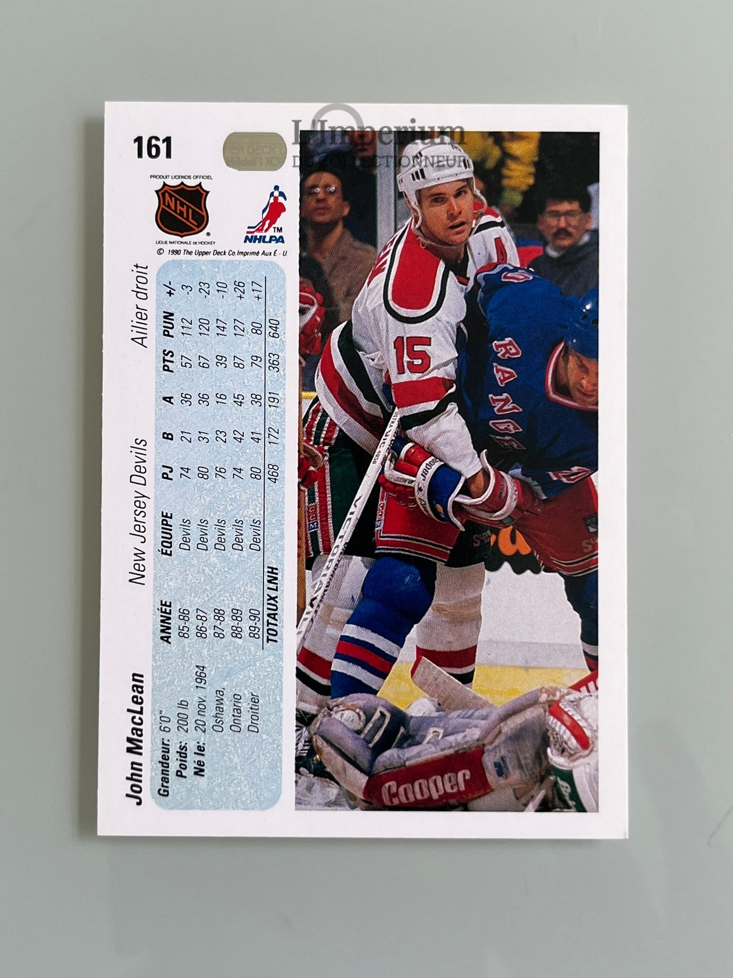 161. John Maclean Upper Deck 1990-91 French Hockey Card