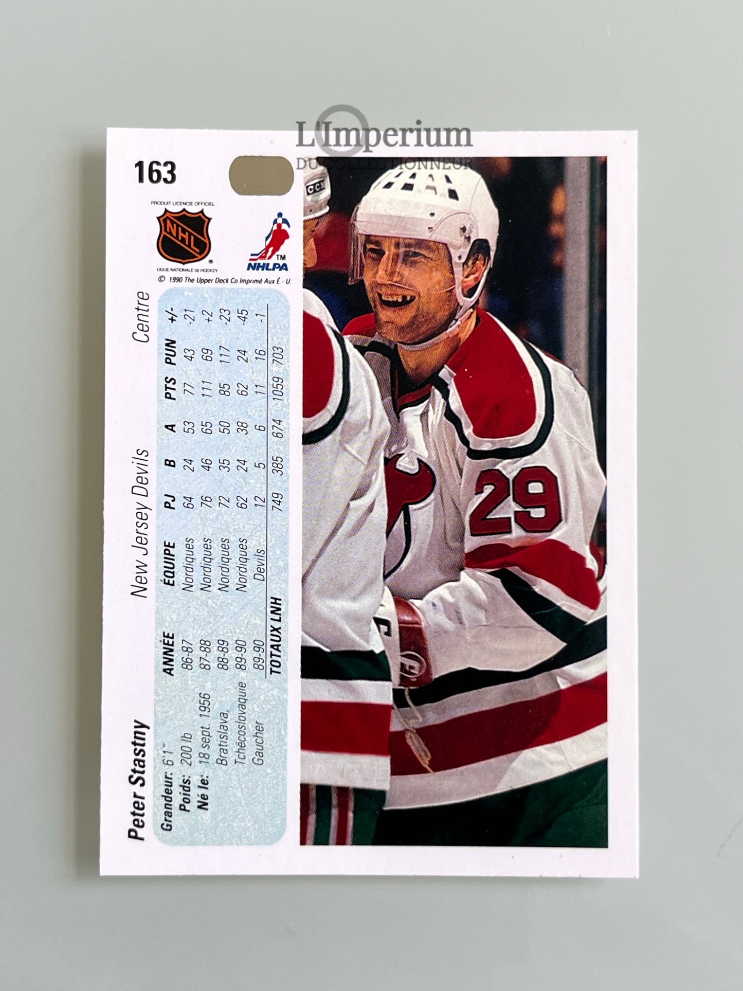163. Peter Stastny Upper Deck 1990-91 French Hockey Card