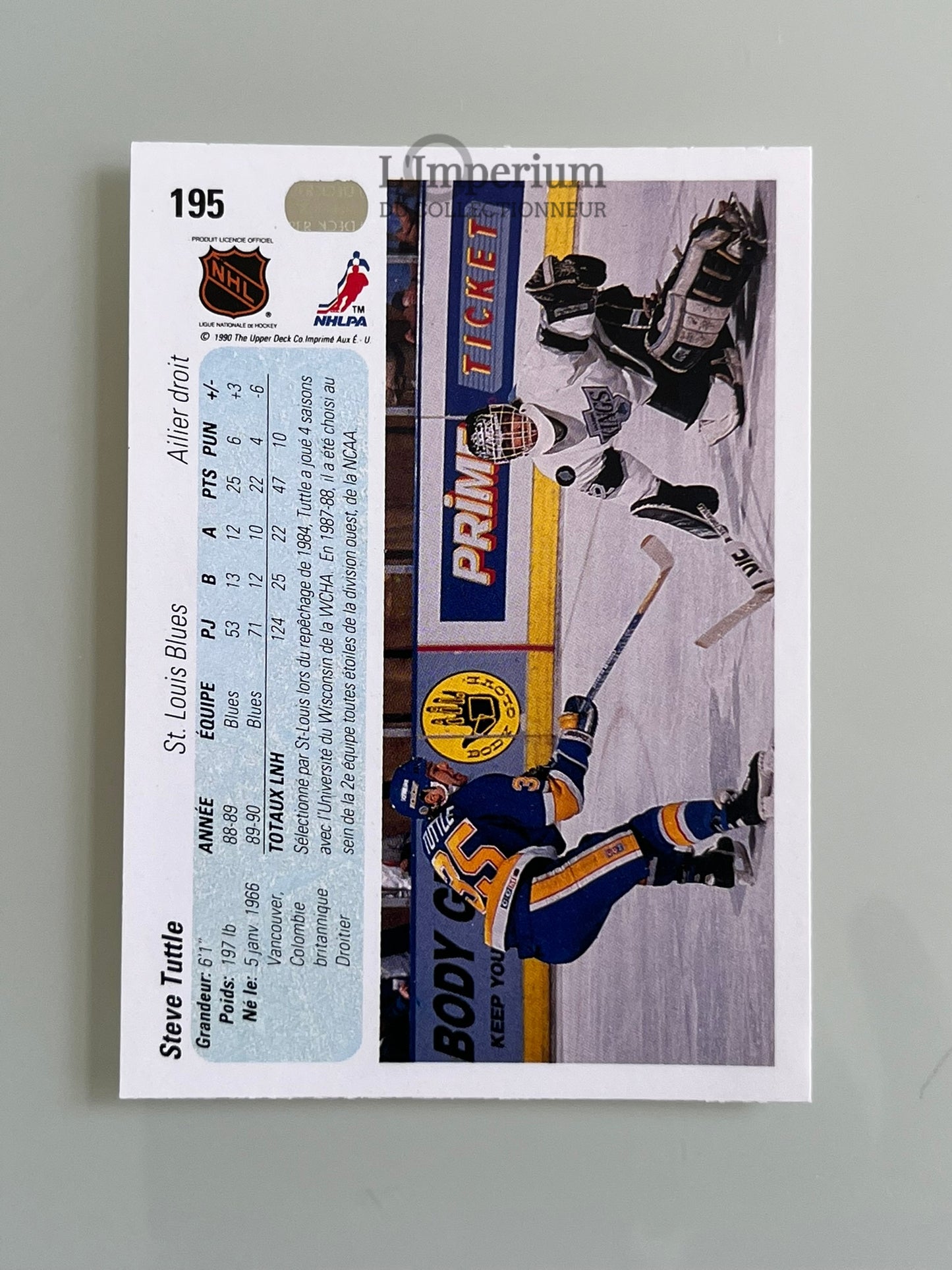 195. Steve Tuttle Upper Deck 1990-91 French Hockey Card