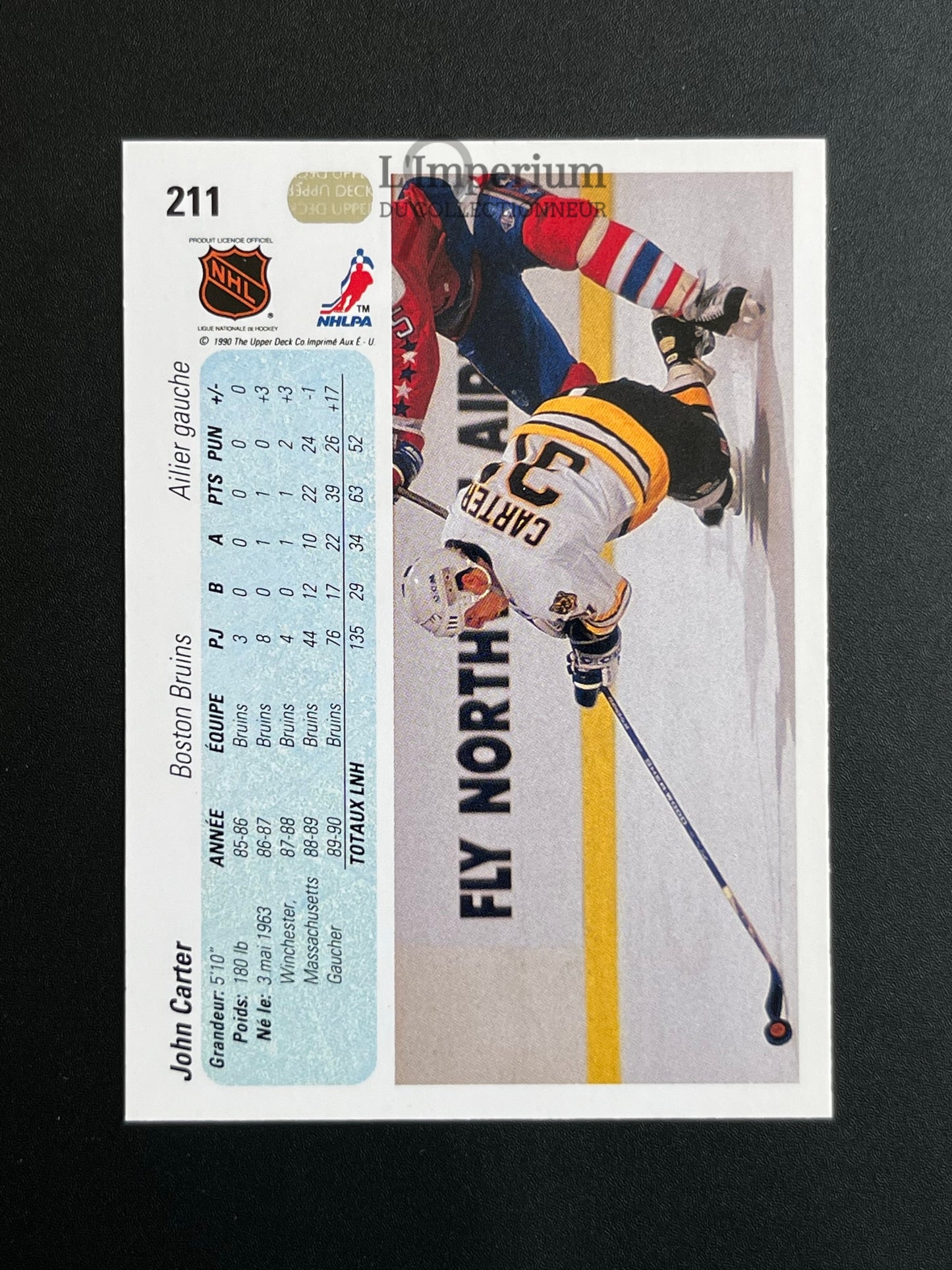 211. John Carter RC Upper Deck 1990-91 French Hockey Card