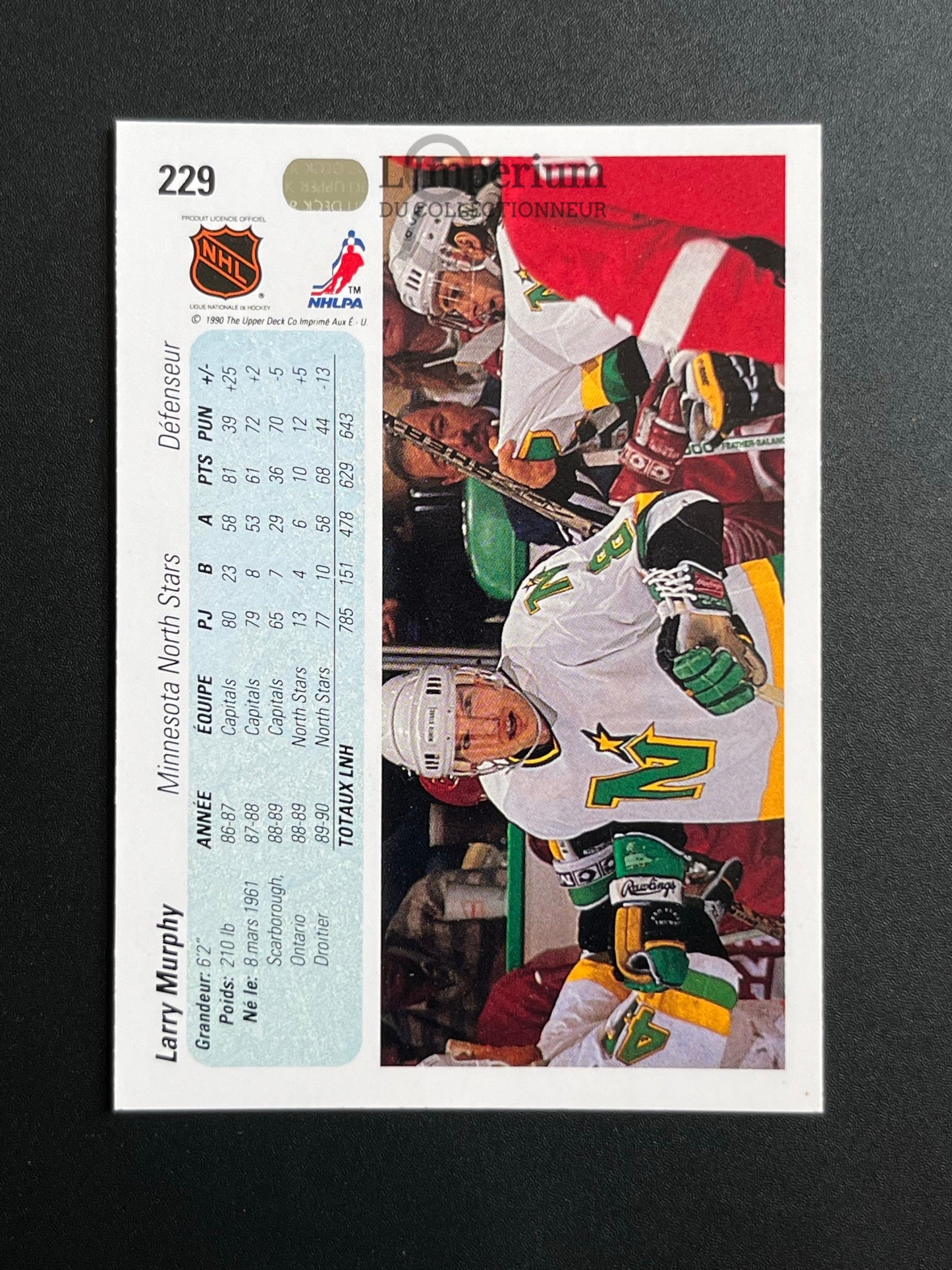 229. Larry Murphy Upper Deck 1990-91 French Hockey Card