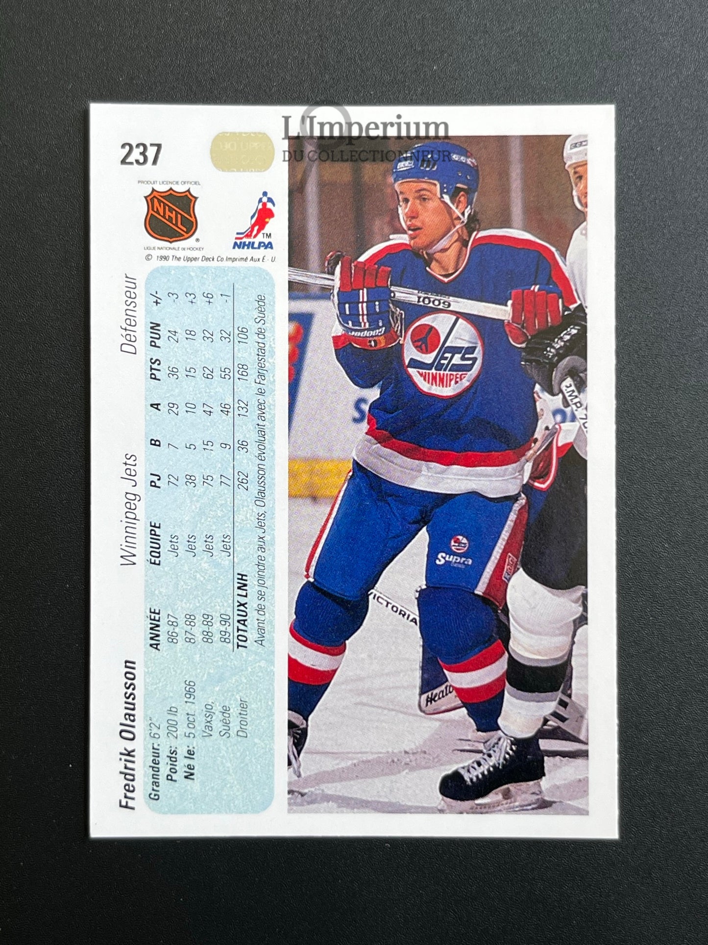 237. Fredric Olausson Upper Deck 1990-91 French Hockey Card