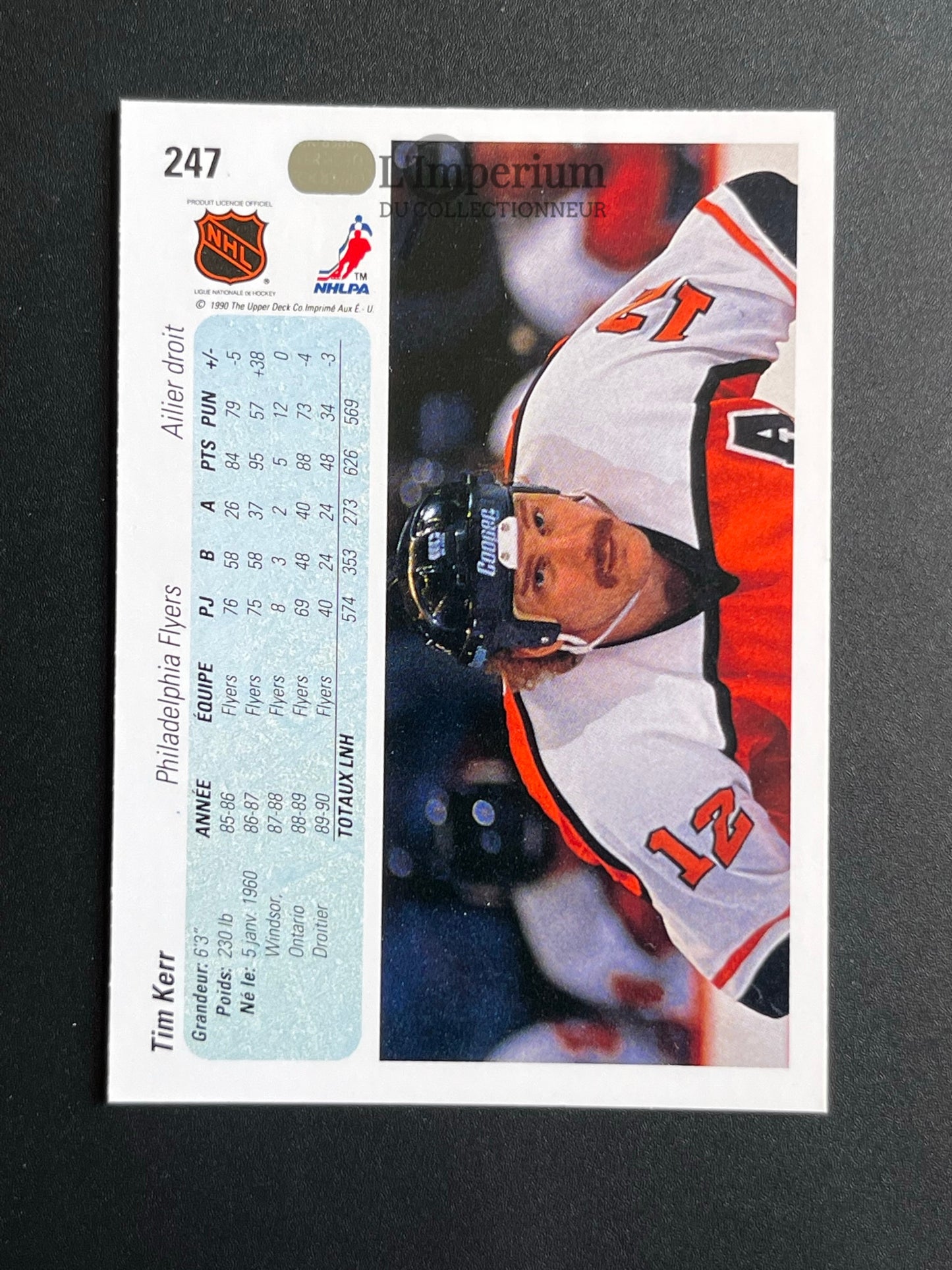 247. Tim Kerr Upper Deck 1990-91 French Hockey Card