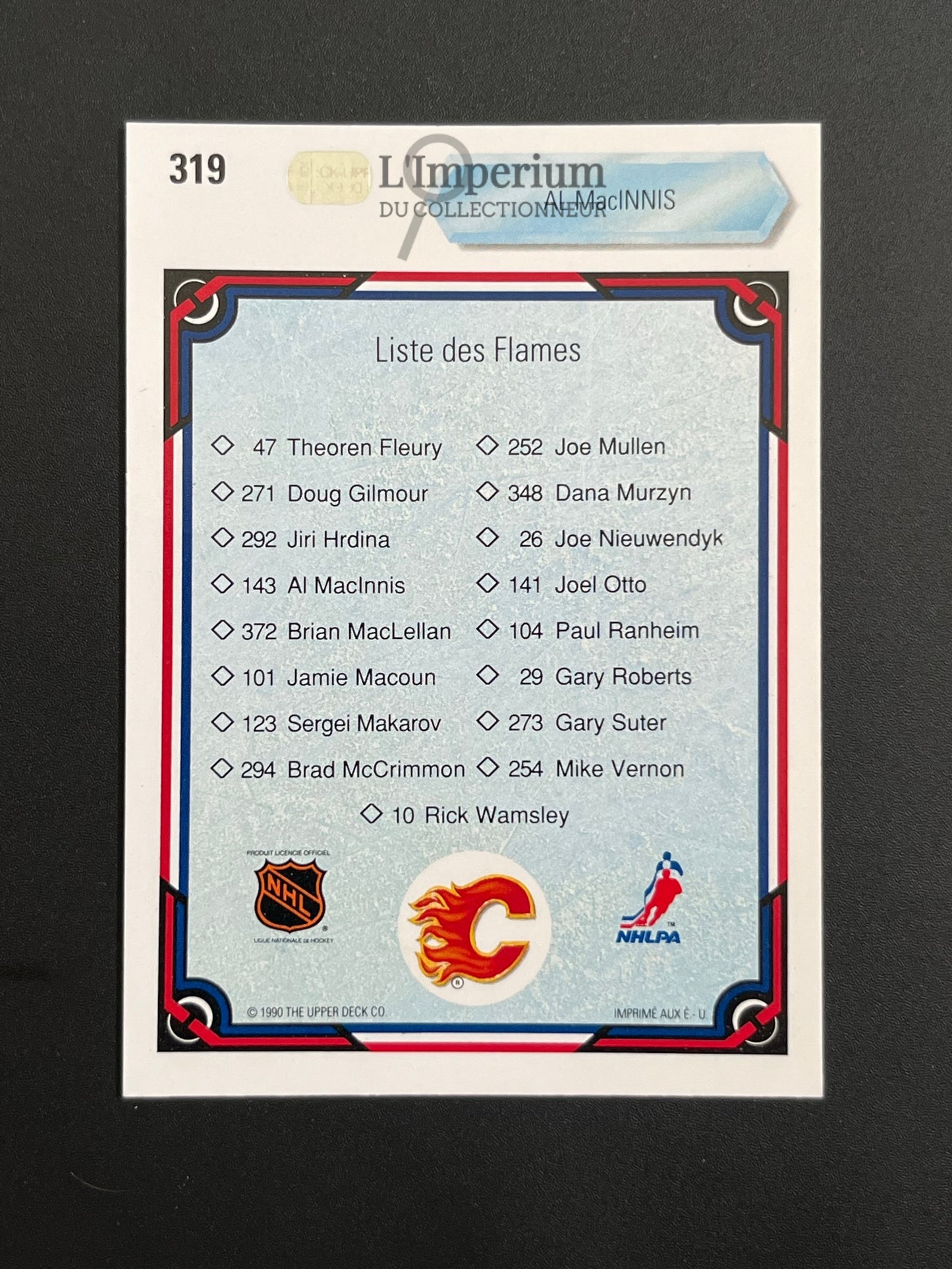 319. Al MacInnis TC Upper Deck 1990-91 French Hockey Card