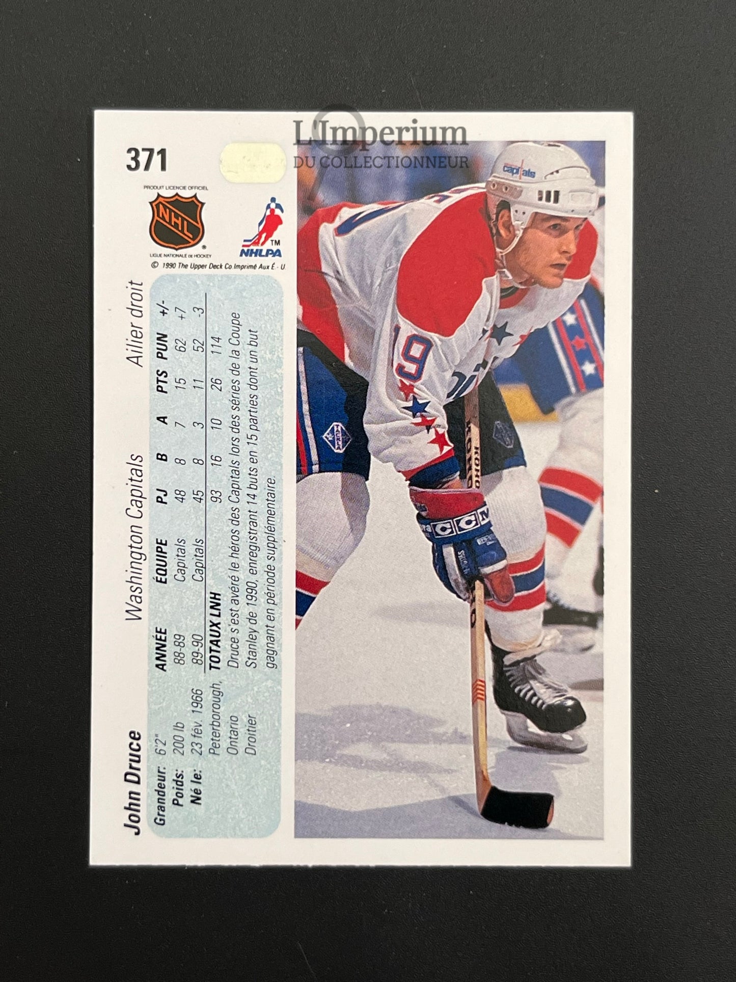 371. John Druce RC Upper Deck 1990-91 French Hockey Card