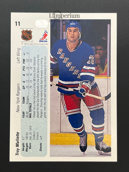 11. Troy Mallette RC Upper Deck 1990-91 Hockey Card