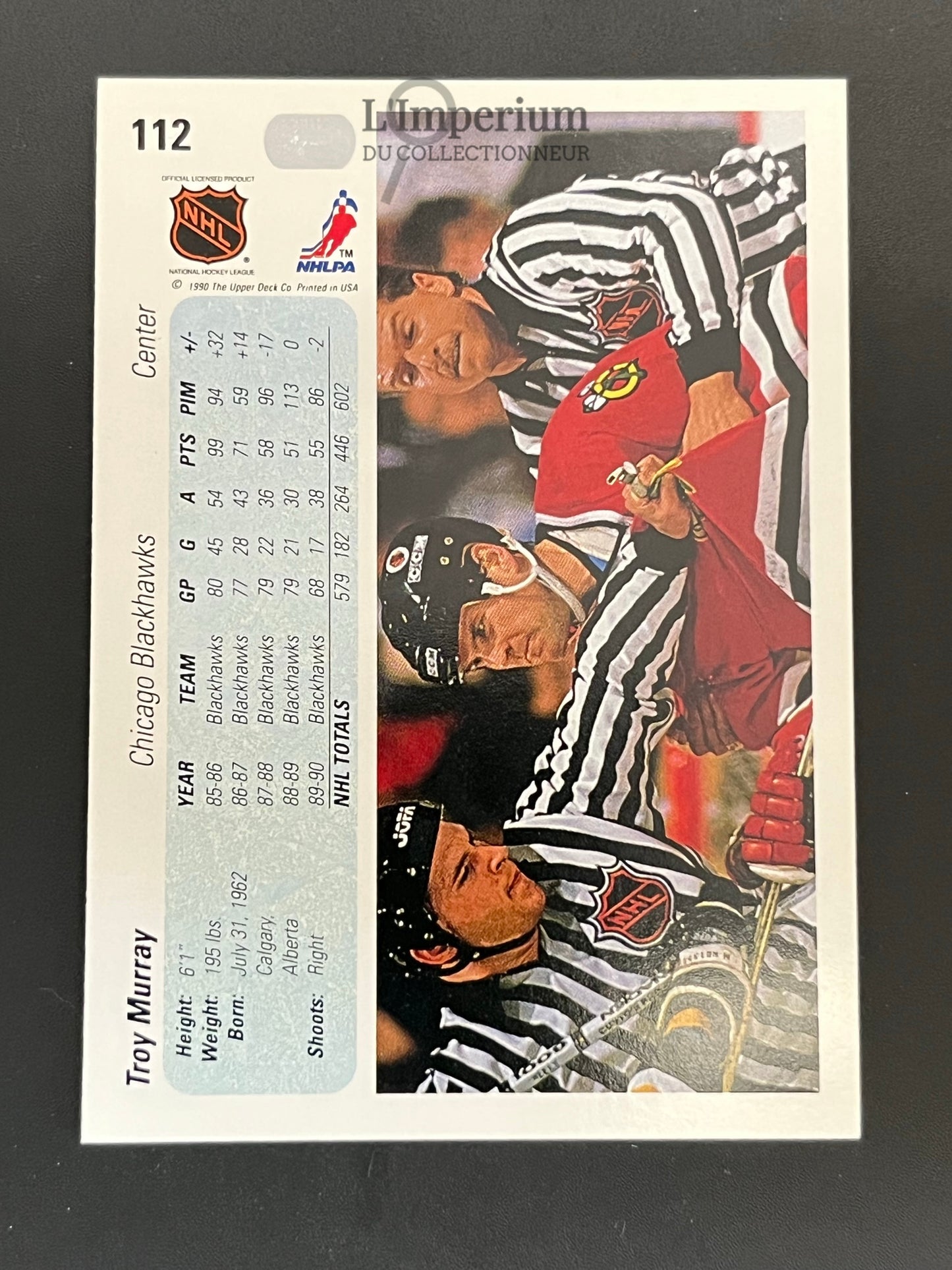 112. Troy Murray Upper Deck 1990-91 Hockey Card