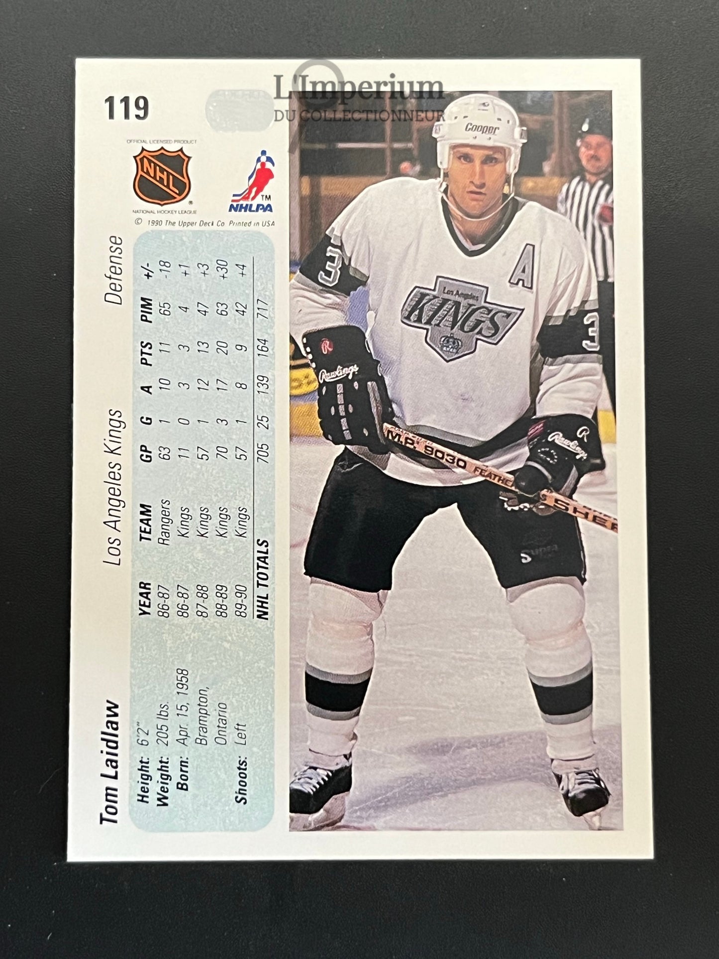 119. Tom Laidlaw Upper Deck 1990-91 Hockey Card