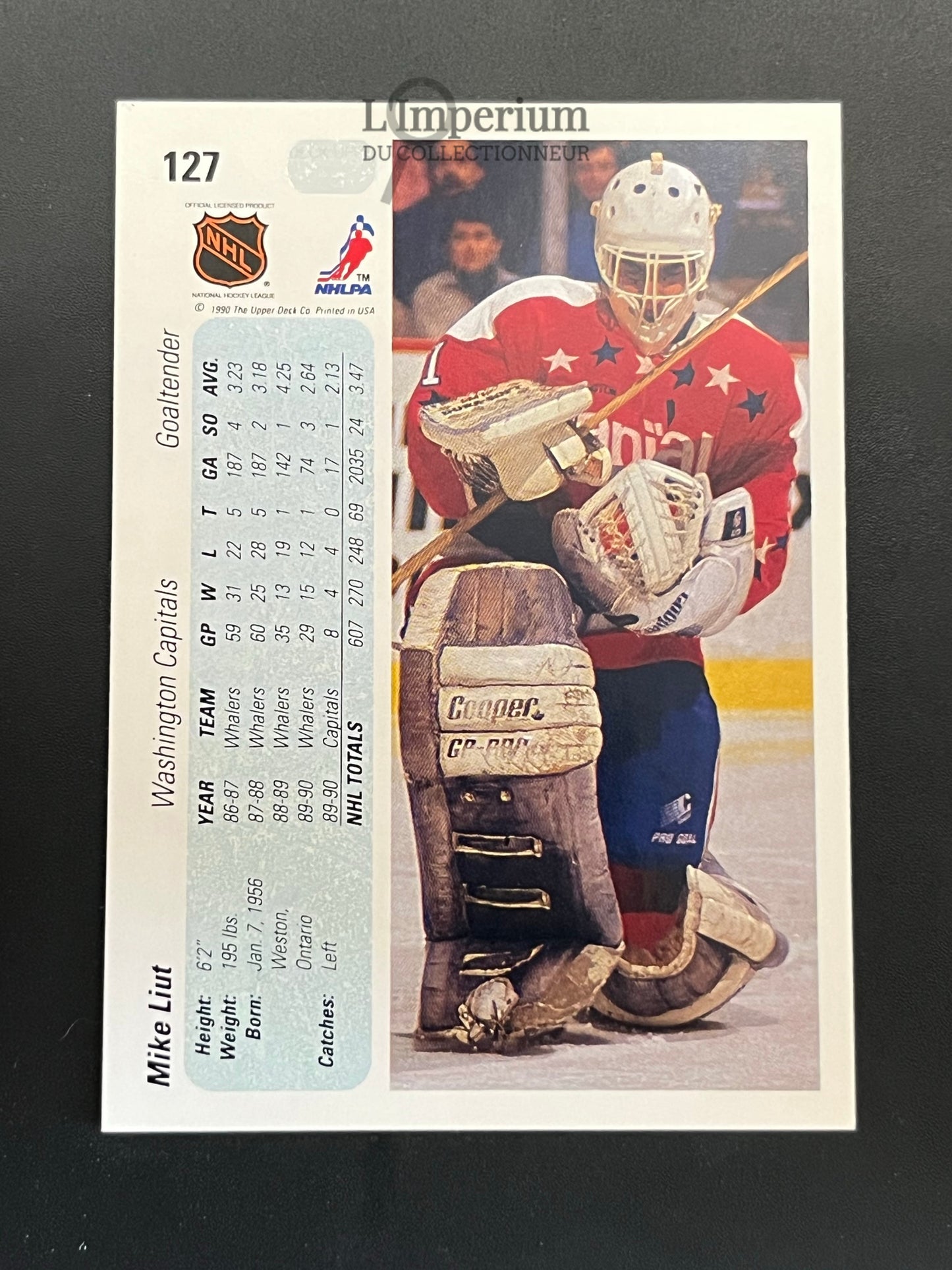 127. Mike Liut Upper Deck 1990-91 Hockey Card