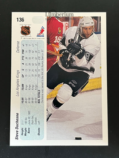 136. Steve Duchesne Upper Deck 1990-91 Hockey Card