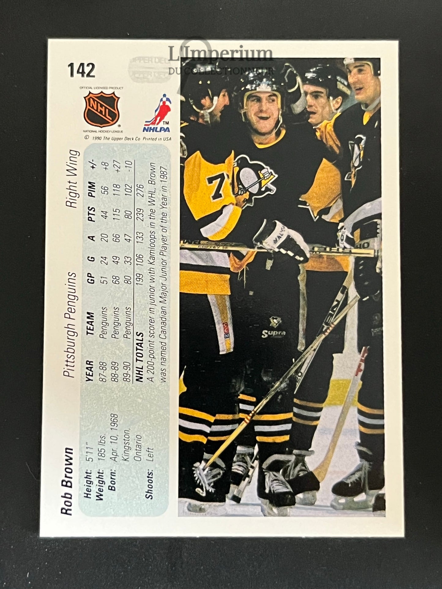142. Rob Brown Upper Deck 1990-91 Hockey Card