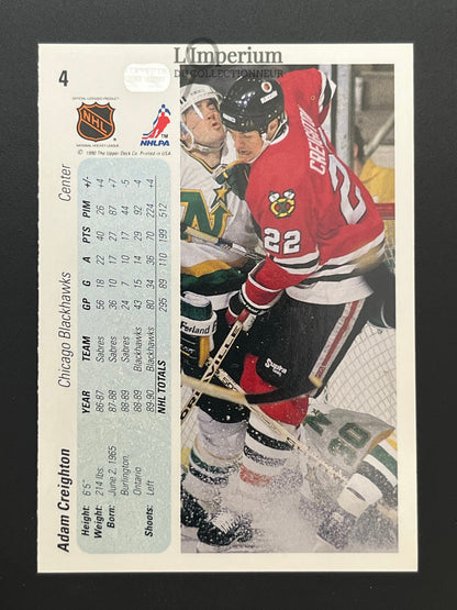 4. Adam Creighton Upper Deck 1990-91 Hockey Card