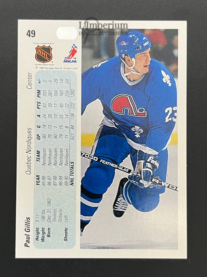49. Paul Gillis Upper Deck 1990-91 Hockey Card
