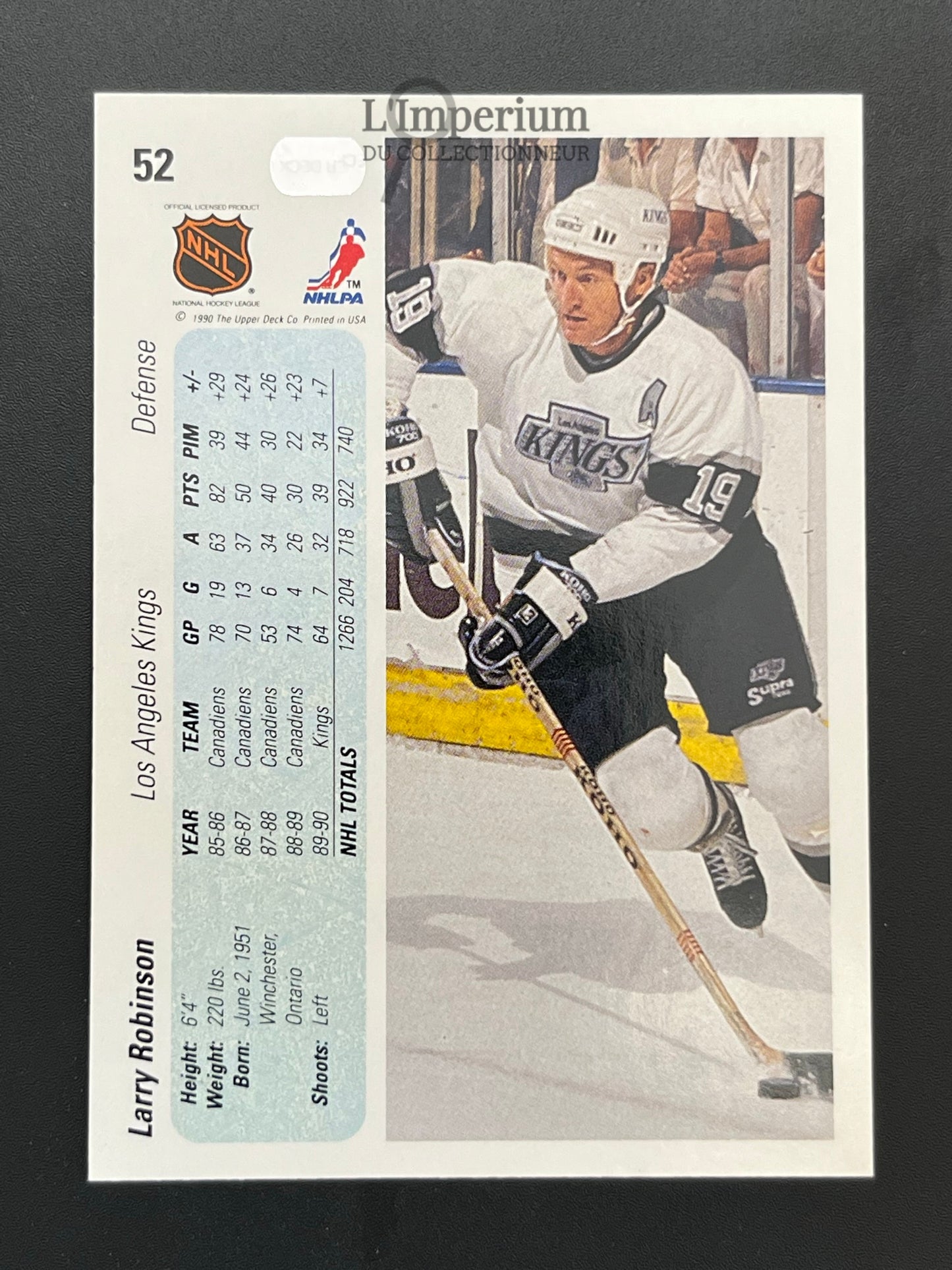 52. Larry Robinson Upper Deck 1990-91 Hockey Card