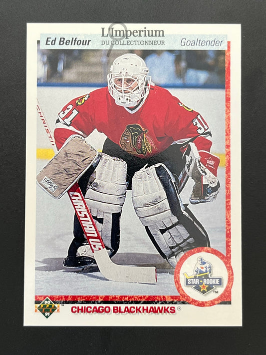 55. Ed Belfour RC Upper Deck 1990-91 Hockey Card