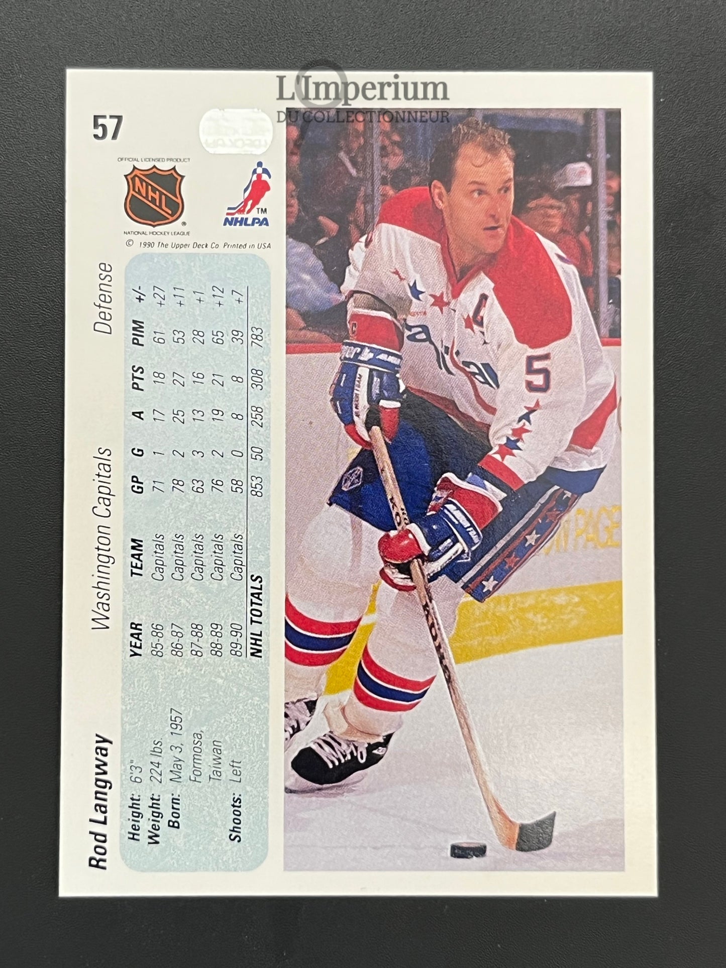 57. Rod Langway Upper Deck  1990-91 Hockey Card