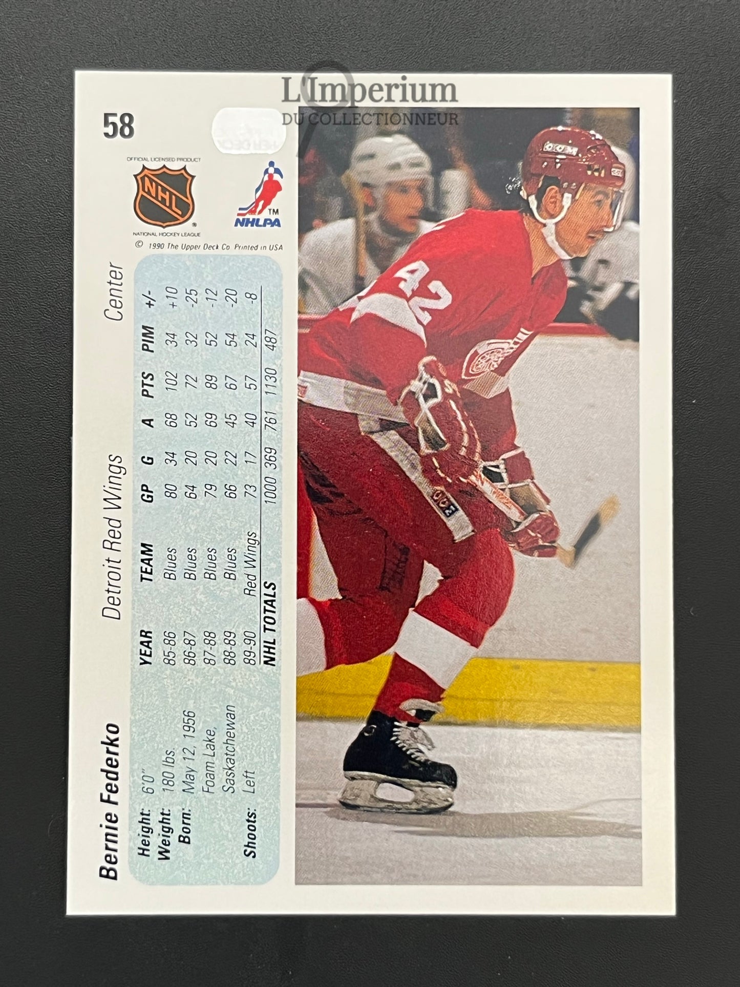 58. Bernie Federko Upper Deck 1990-91 Hockey Card