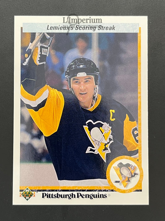59. Mario Lemieux Streak Upper Deck 1990-91 Hockey Card