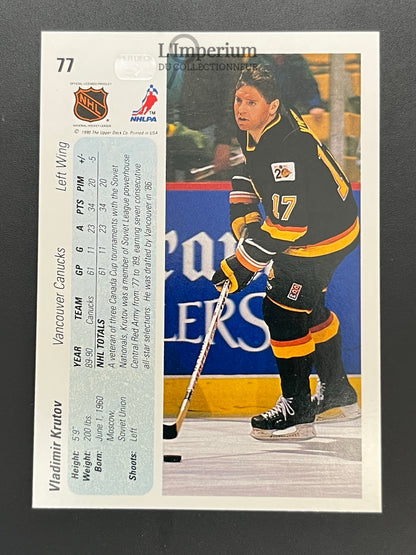 77. Vladimir Krutov RC Upper Deck 1990-91 Hockey Card