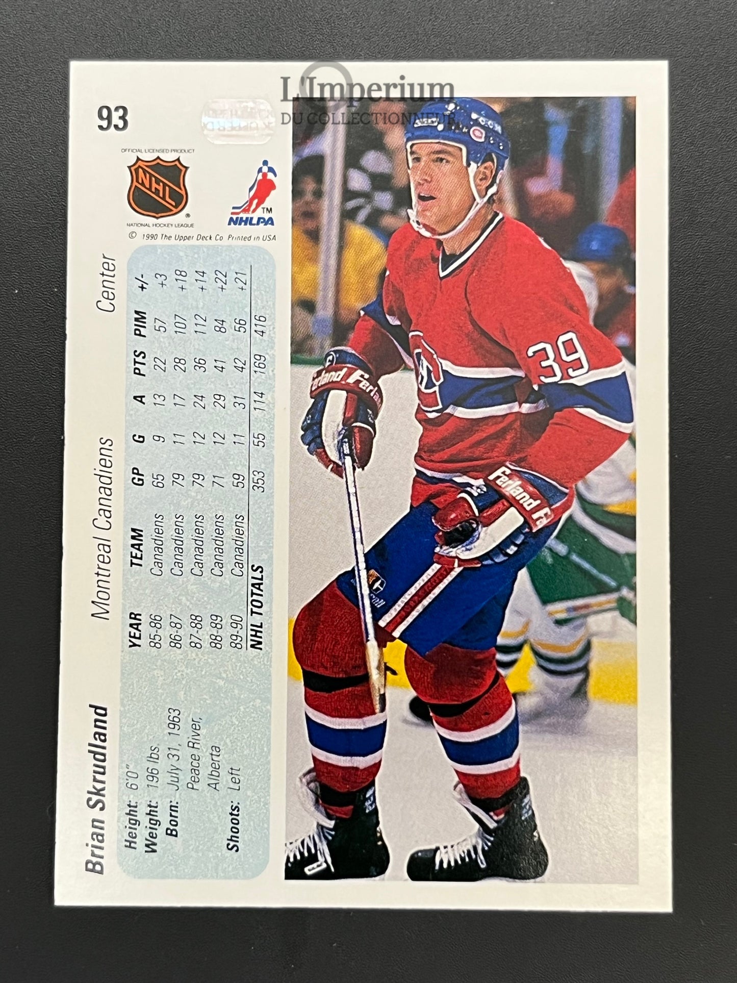 93. Brian Skrudland Upper Deck 1990-91 Hockey Card