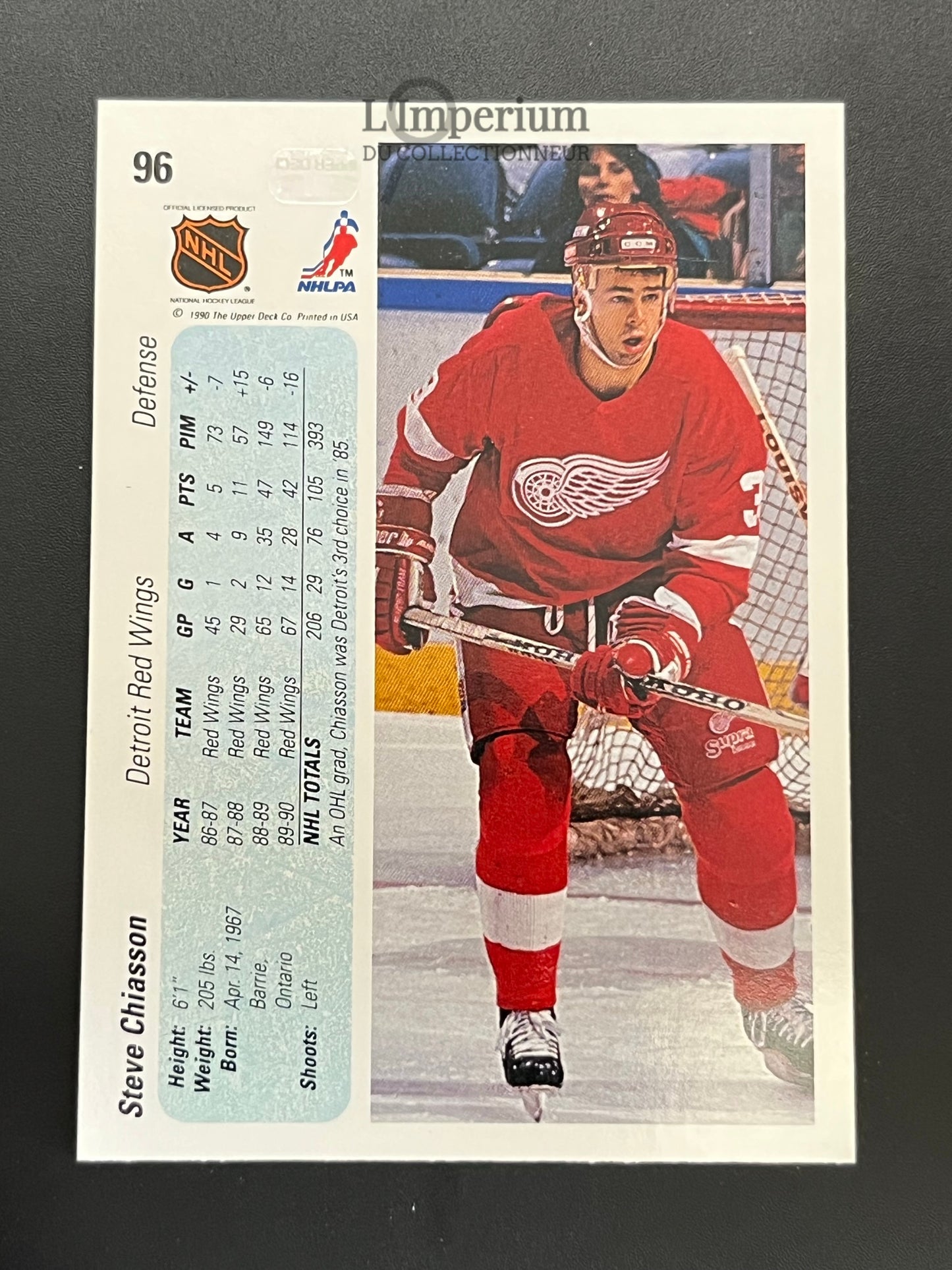 96. Steve Chiasson Upper Deck 1990-91 Hockey Card