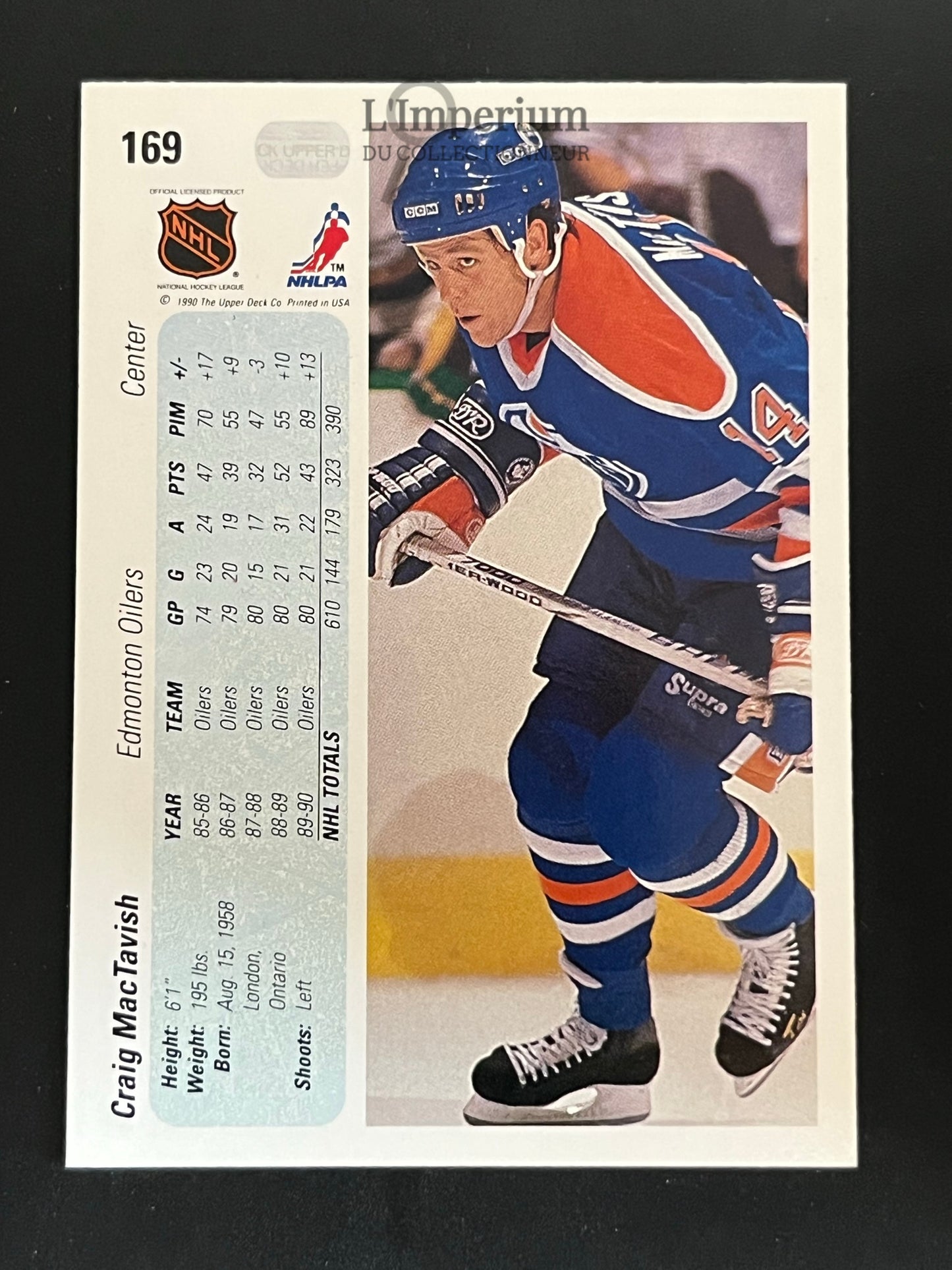 169. Graig MacTavish Upper Deck 1990-91 Hockey Card
