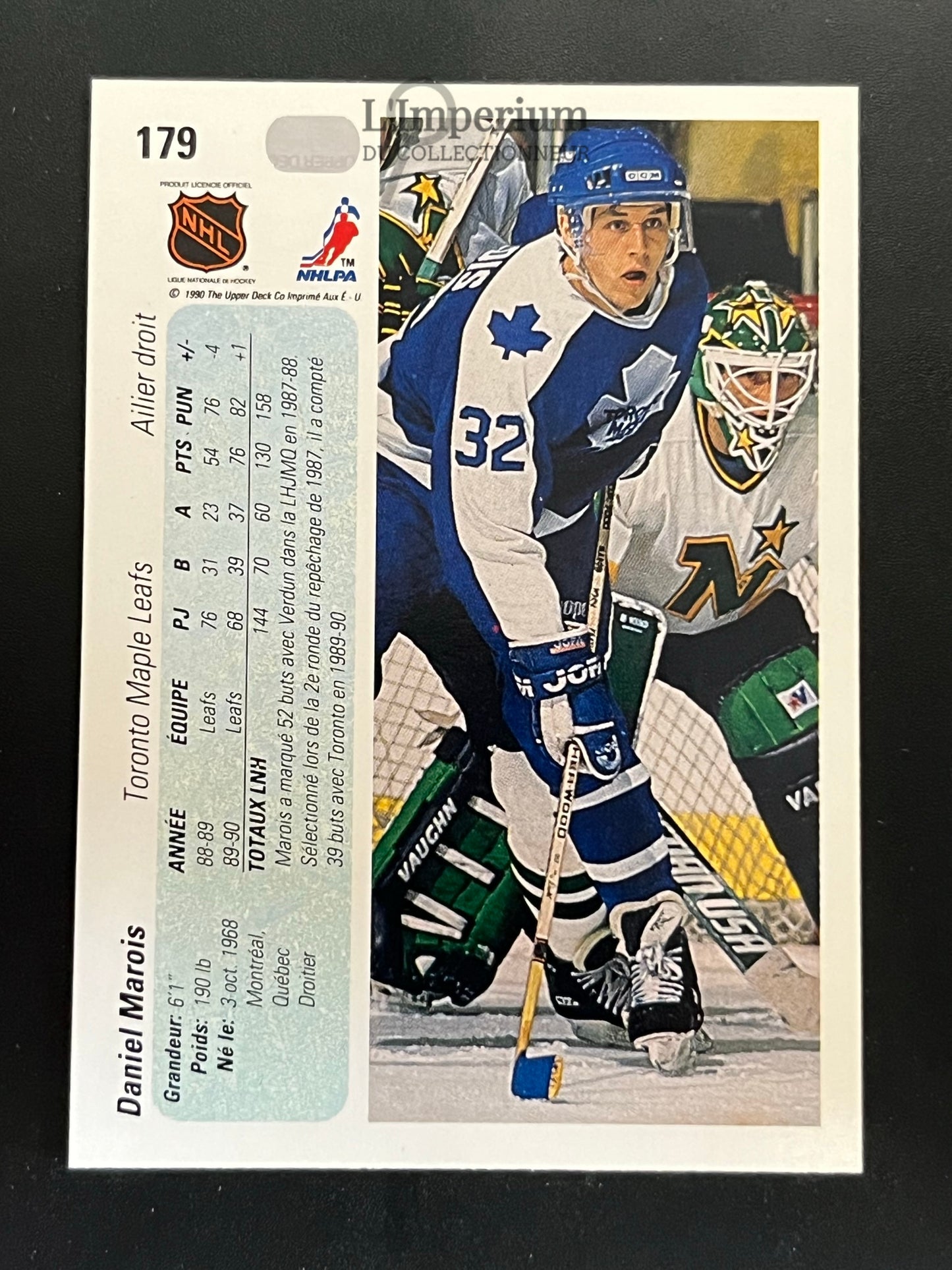179. Daniel Marois Upper Deck 1990-91 Hockey Card