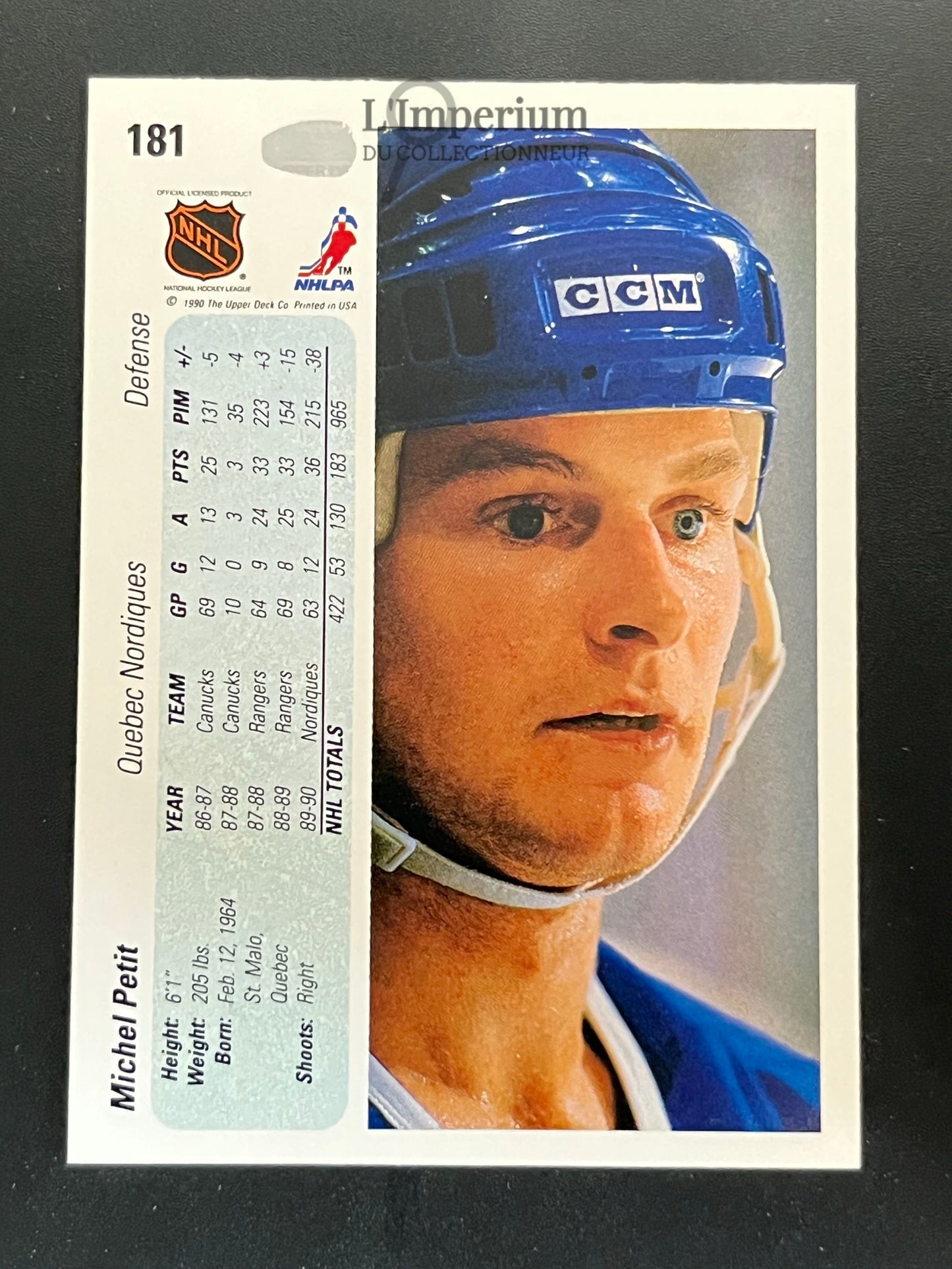 181. Michel Petit Upper Deck 1990-91 Hockey Card