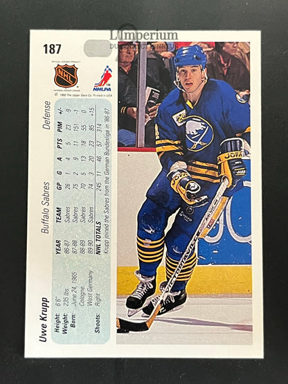 187. Uwe Krupp Upper Deck 1990-91 Hockey Card