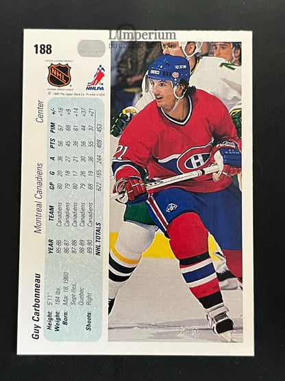 188. Guy Carbonneau Upper Deck 1990-91 Hockey Card
