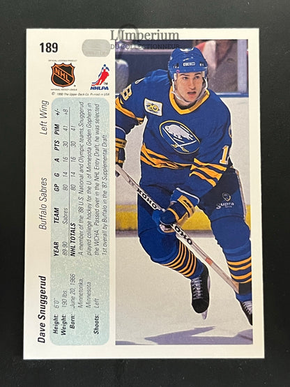 189. Dave Snuggerud RC Upper Deck 1990-91 Hockey Card