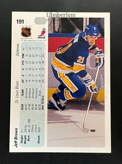 191. Jeff Brown Upper Deck 1990-91 Hockey Card